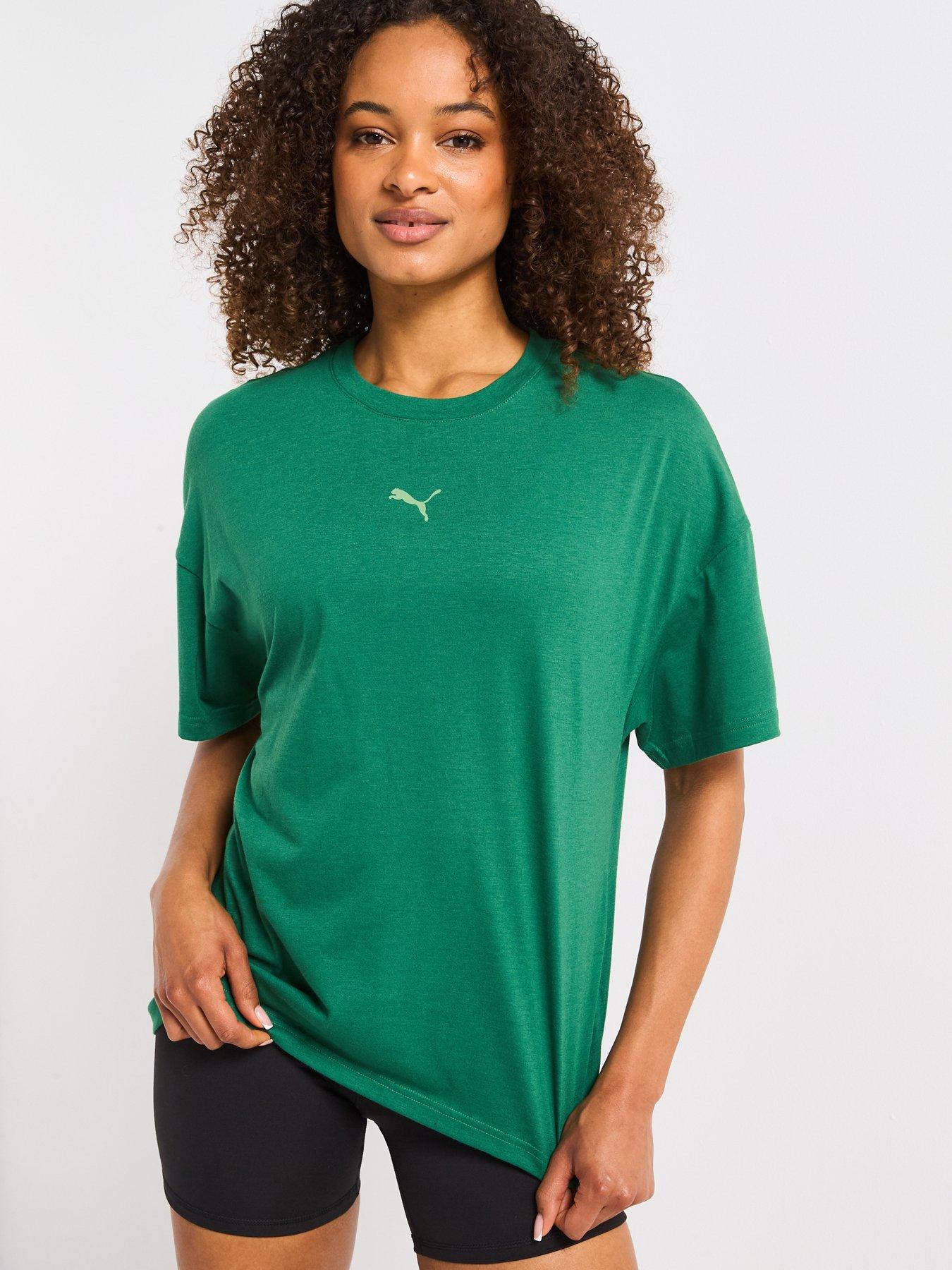 Image 1 of 4 of Puma Womens Training Evolve Oversized Tee - Green