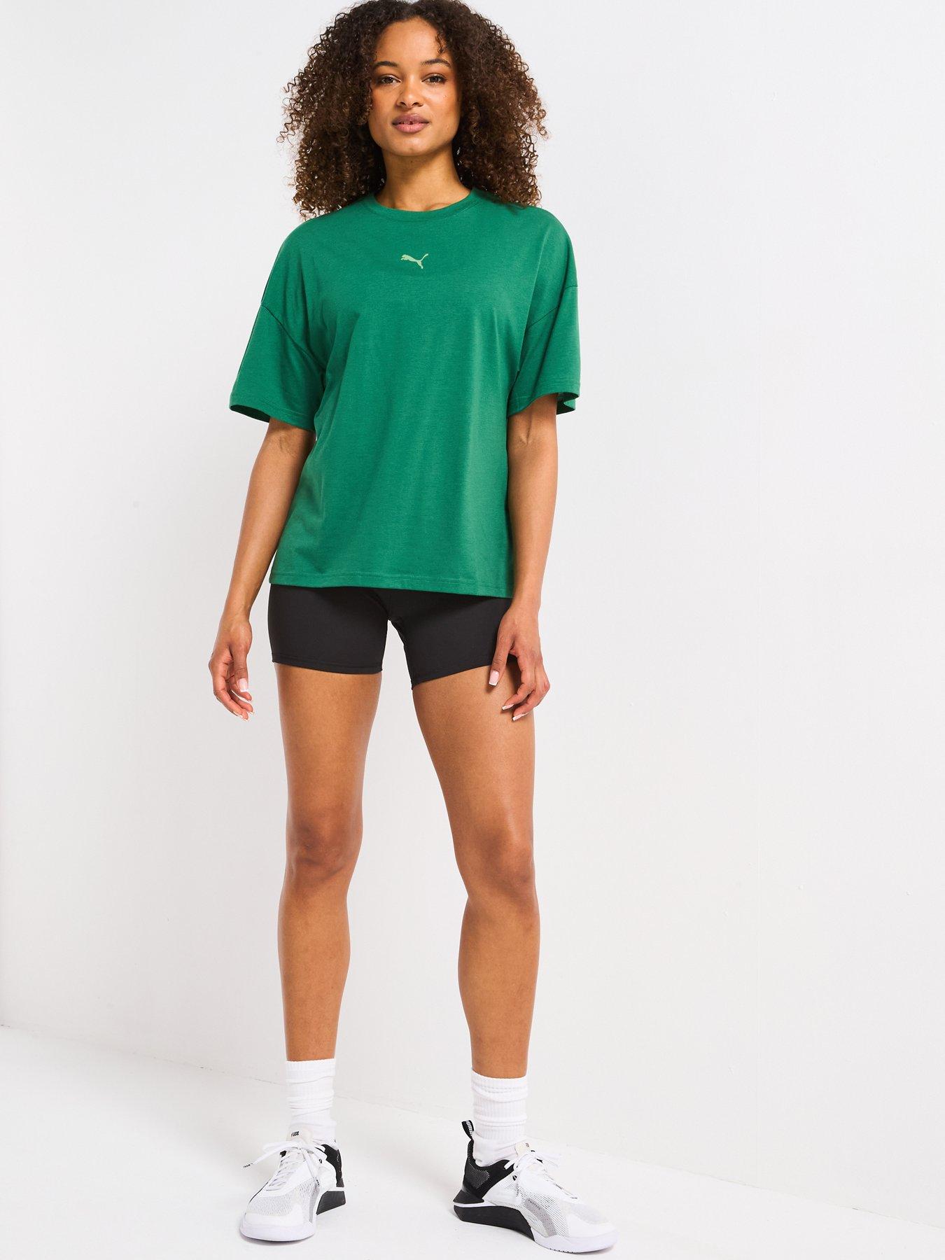 Image 3 of 4 of Puma Womens Training Evolve Oversized Tee - Green