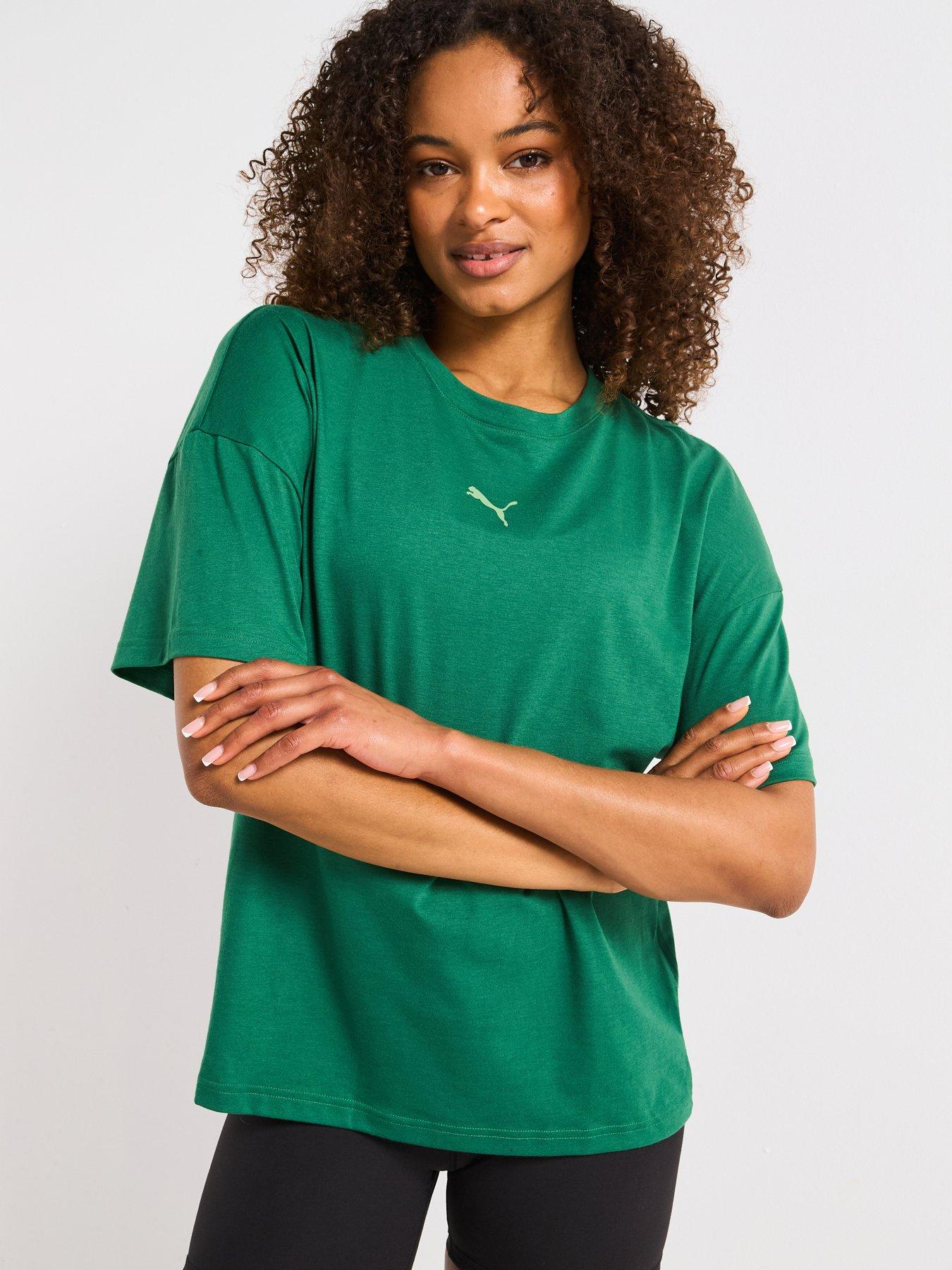 Image 4 of 4 of Puma Womens Training Evolve Oversized Tee - Green