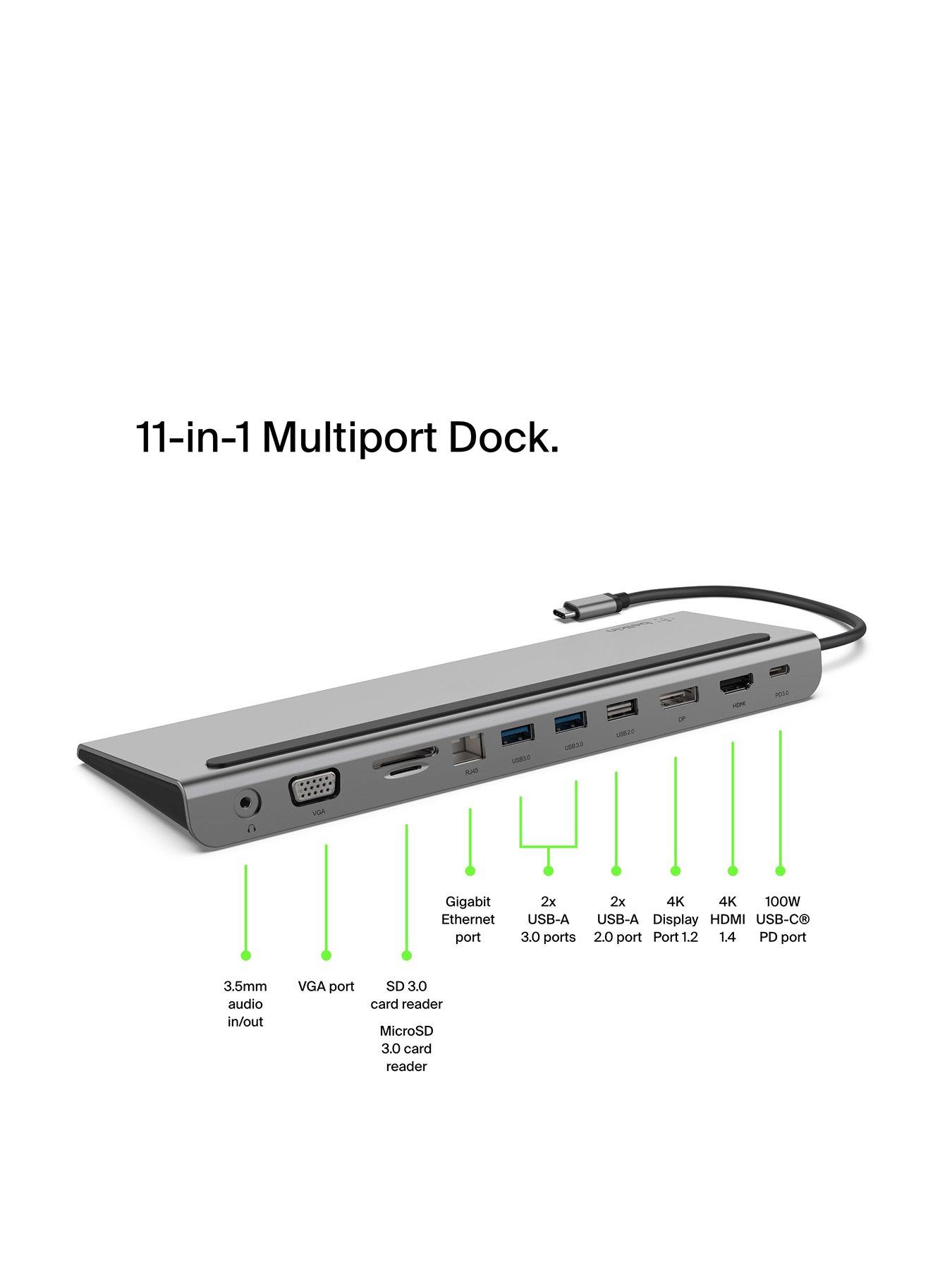  image of belkin-usb-c-hub-11-in-1-multiport-adapter-dock-with-4k-hdmi