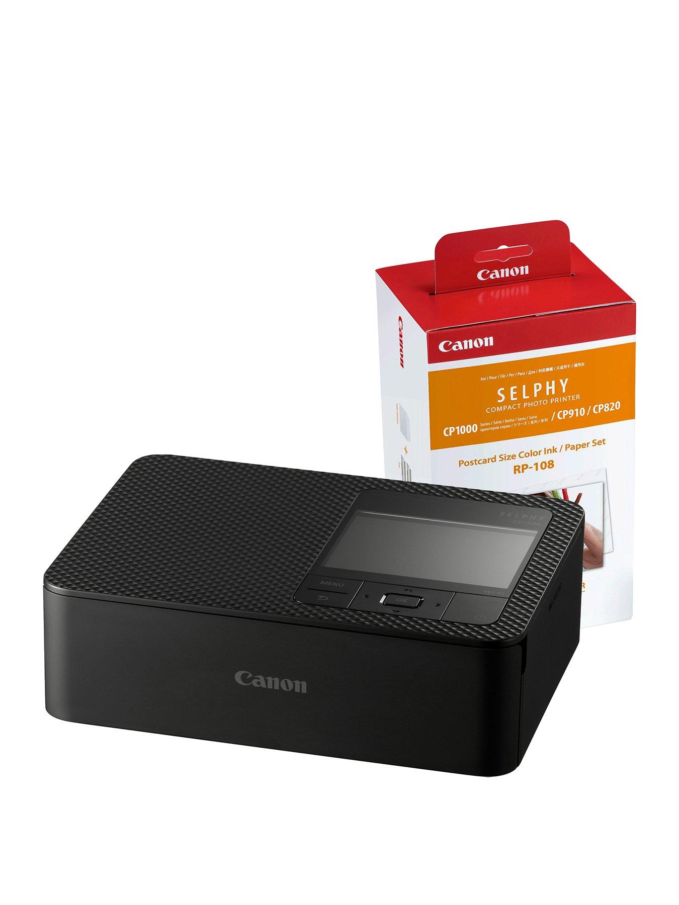 Canon Selphy CP1500 Wireless Photo Printer with Canon RP-108 Ink Paper Set