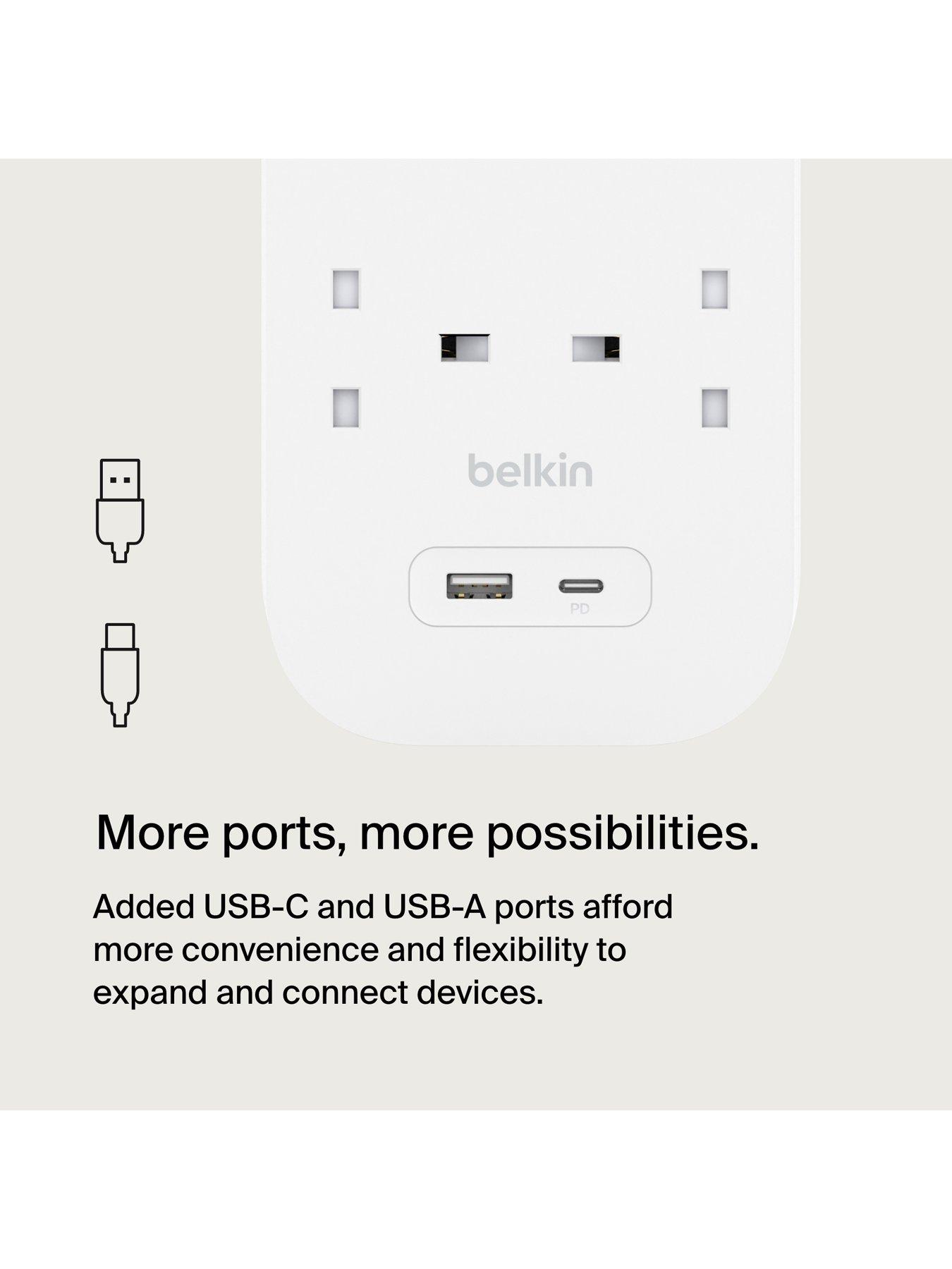 Image 5 of 7 of Belkin 8 Socket 2m USB A &amp; C Surge Protected Extension Lead