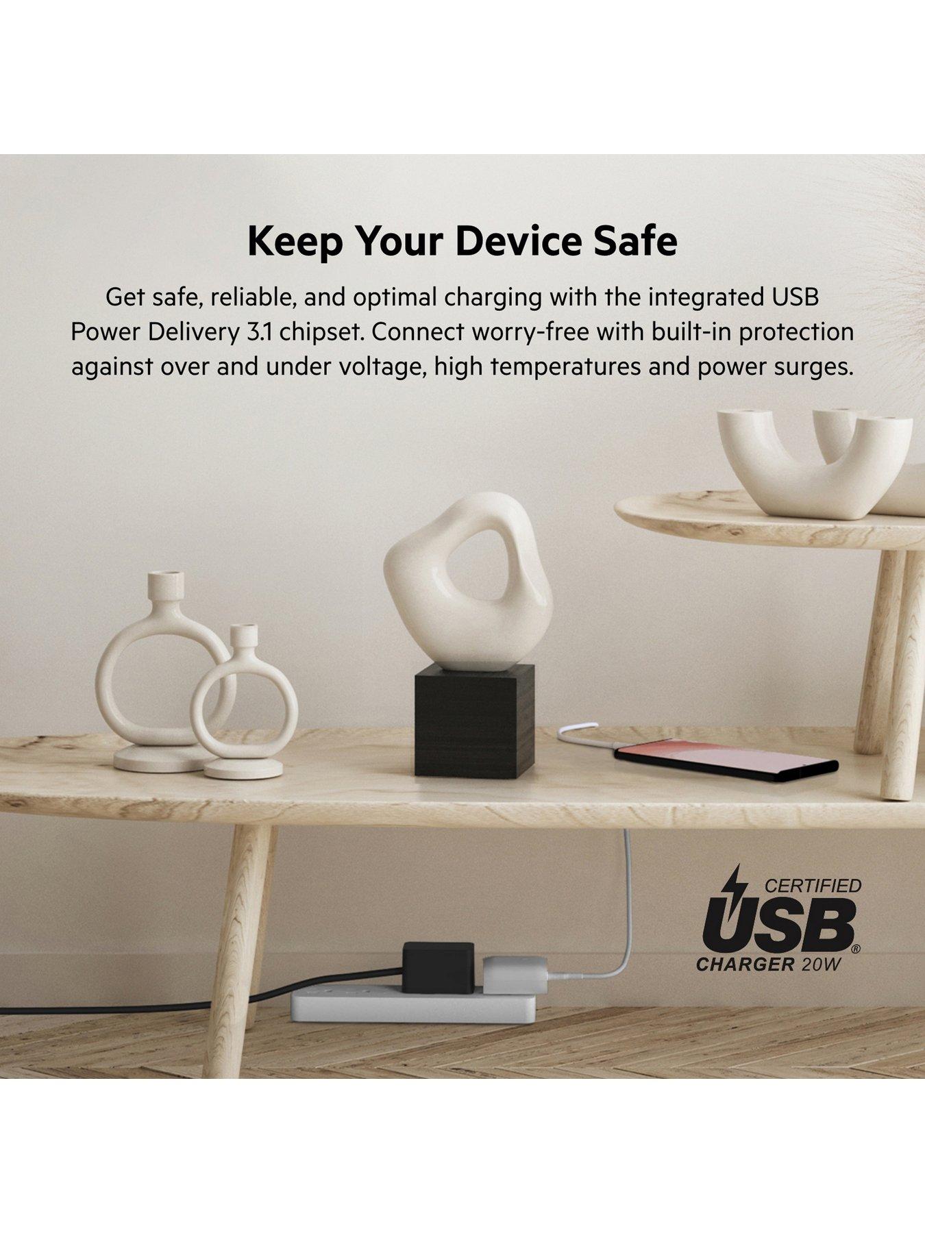  image of belkin-20w-usb-c-wall-charger-with-lightning-cable-white