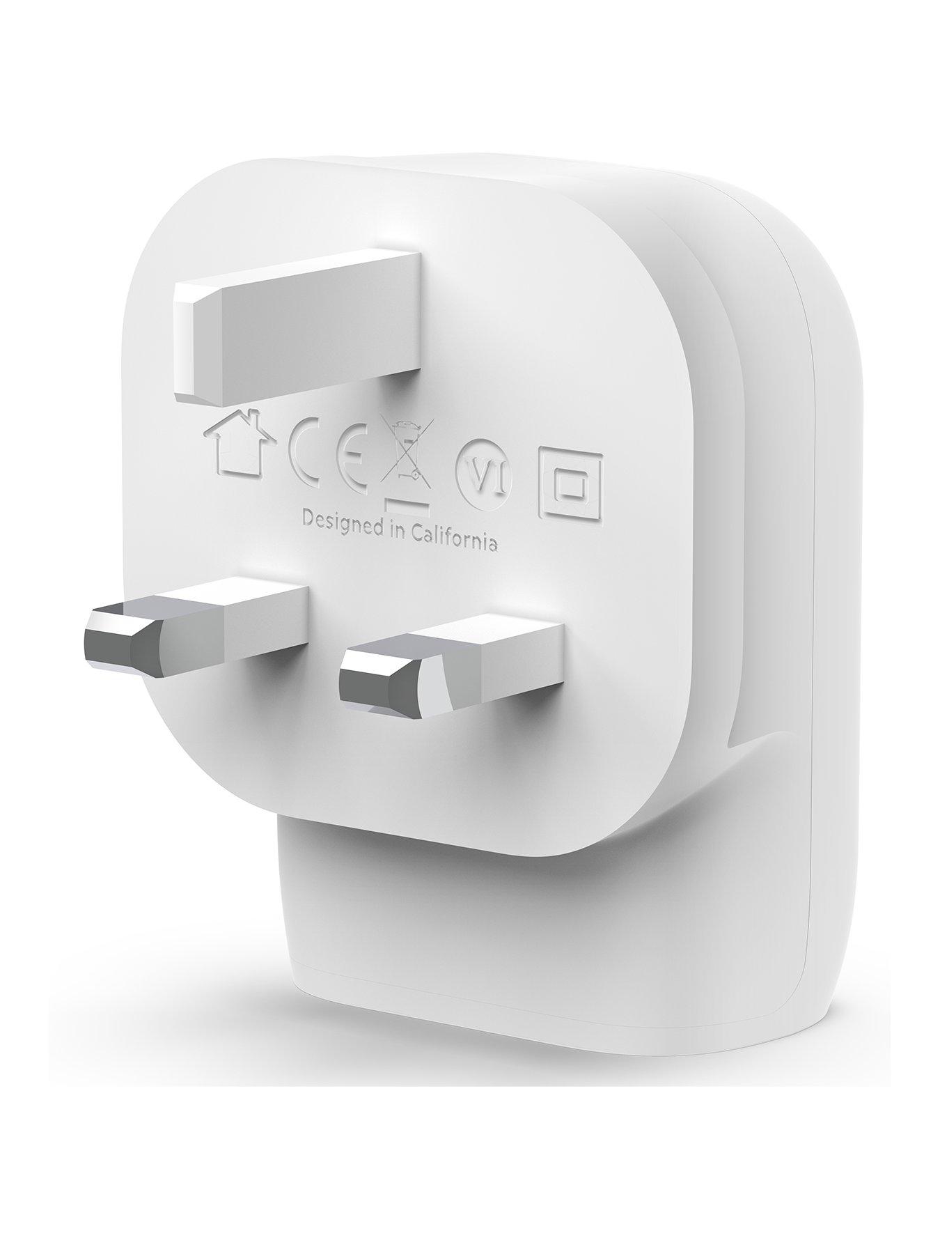 stillFront image of belkin-30w-usb-c-power-delivery-wall-charger-white