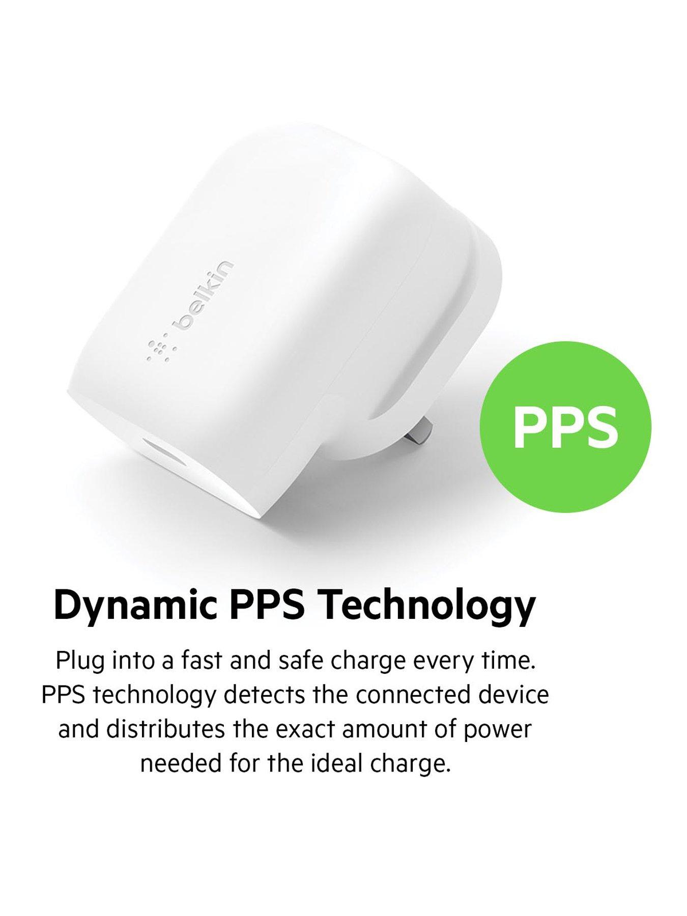  image of belkin-30w-usb-c-power-delivery-wall-charger-white