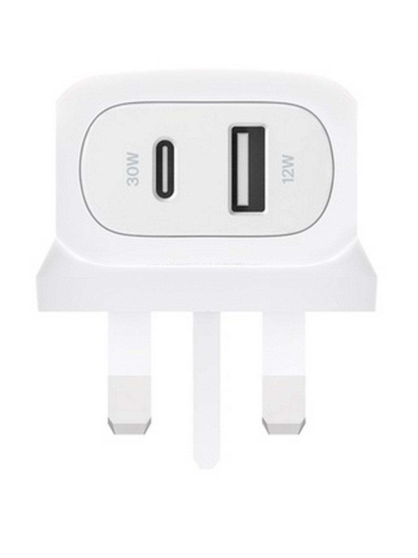 Image 3 of 5 of Belkin 42W USB-C and USB-A Dual Port Charger - White