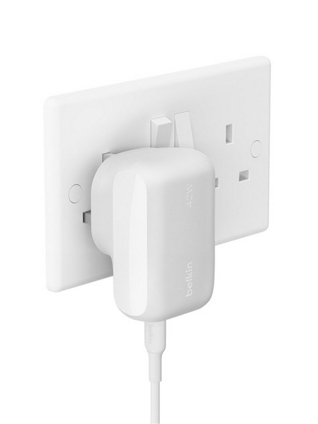 Image 5 of 5 of Belkin 42W USB-C and USB-A Dual Port Charger - White