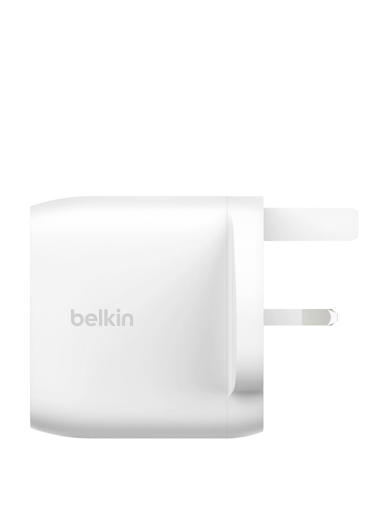 Image 3 of 6 of Belkin 60W USB-C Dual Port Wall Charger - White