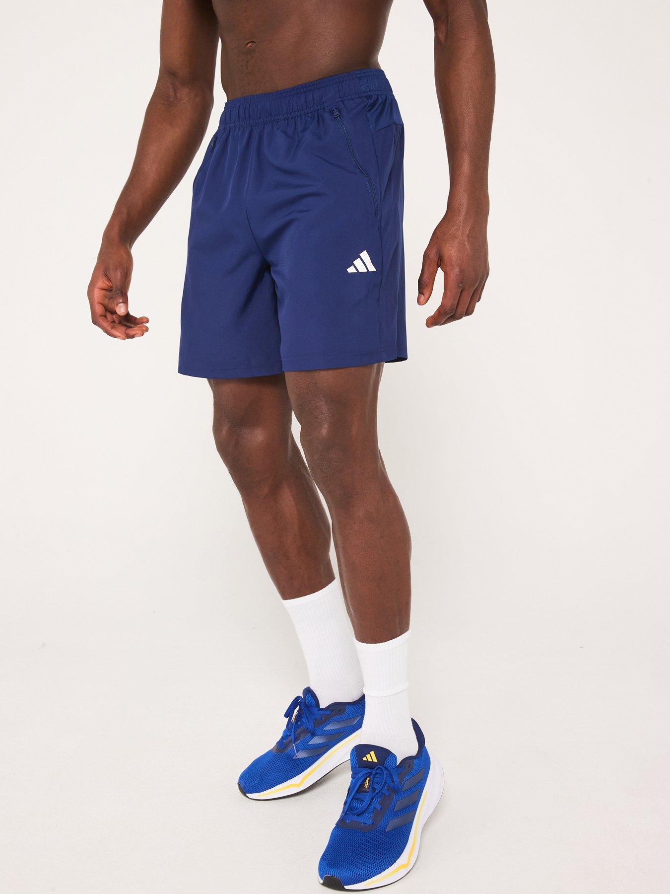 adidas Mens Train Essentials 7 Inch Woven Shorts - Dark Blue/White