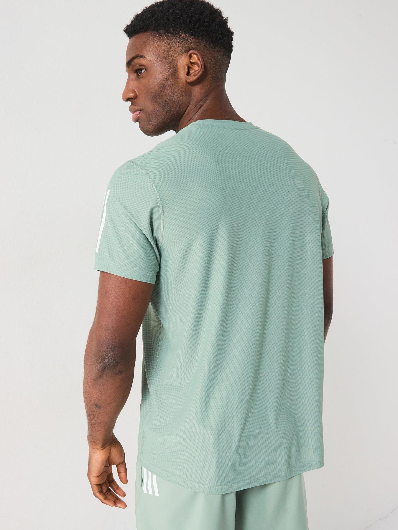  image of adidas-mens-train-essentials-base-t-shirt-silver-greenwhite
