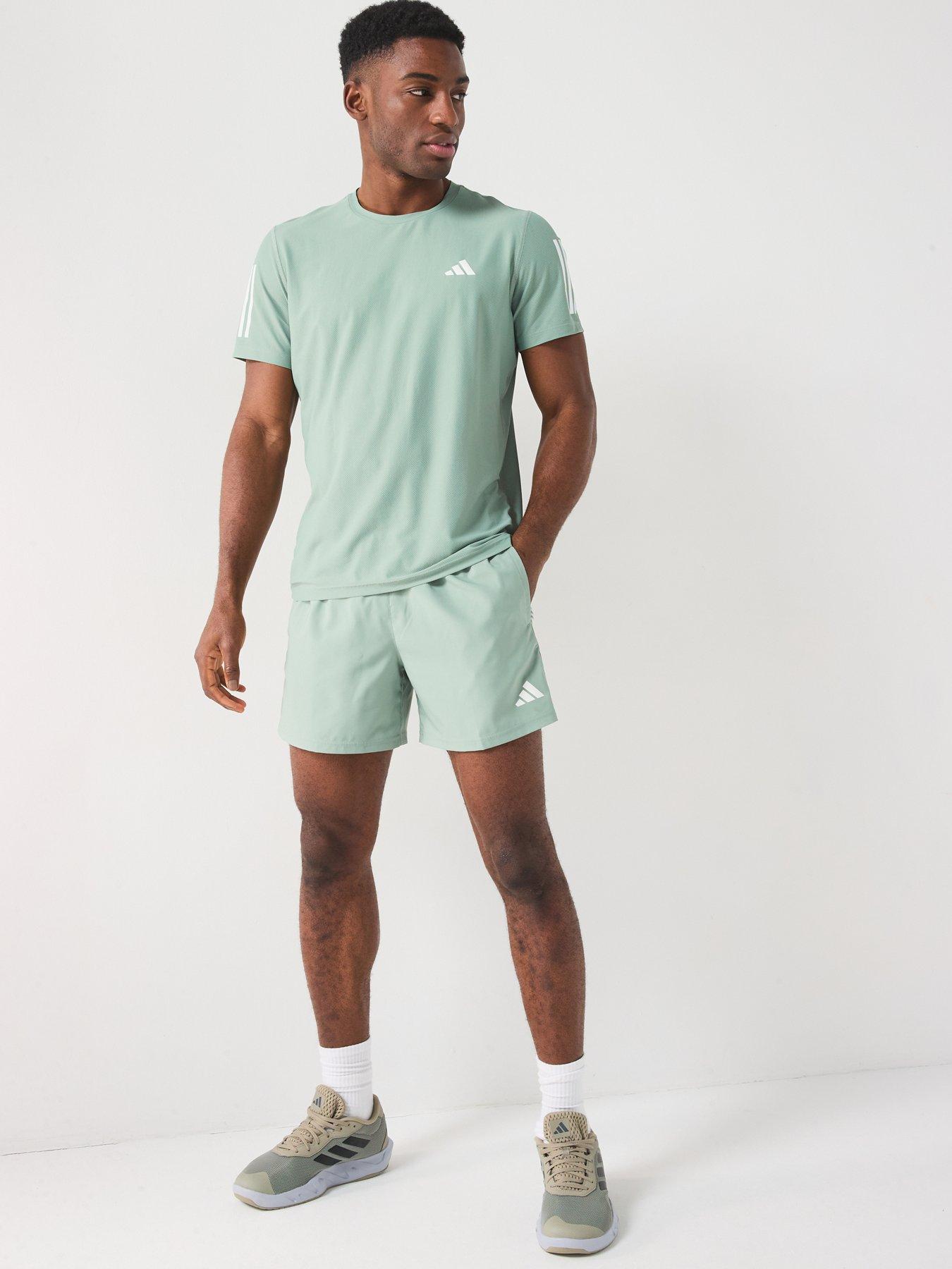  image of adidas-mens-train-essentials-base-t-shirt-silver-greenwhite