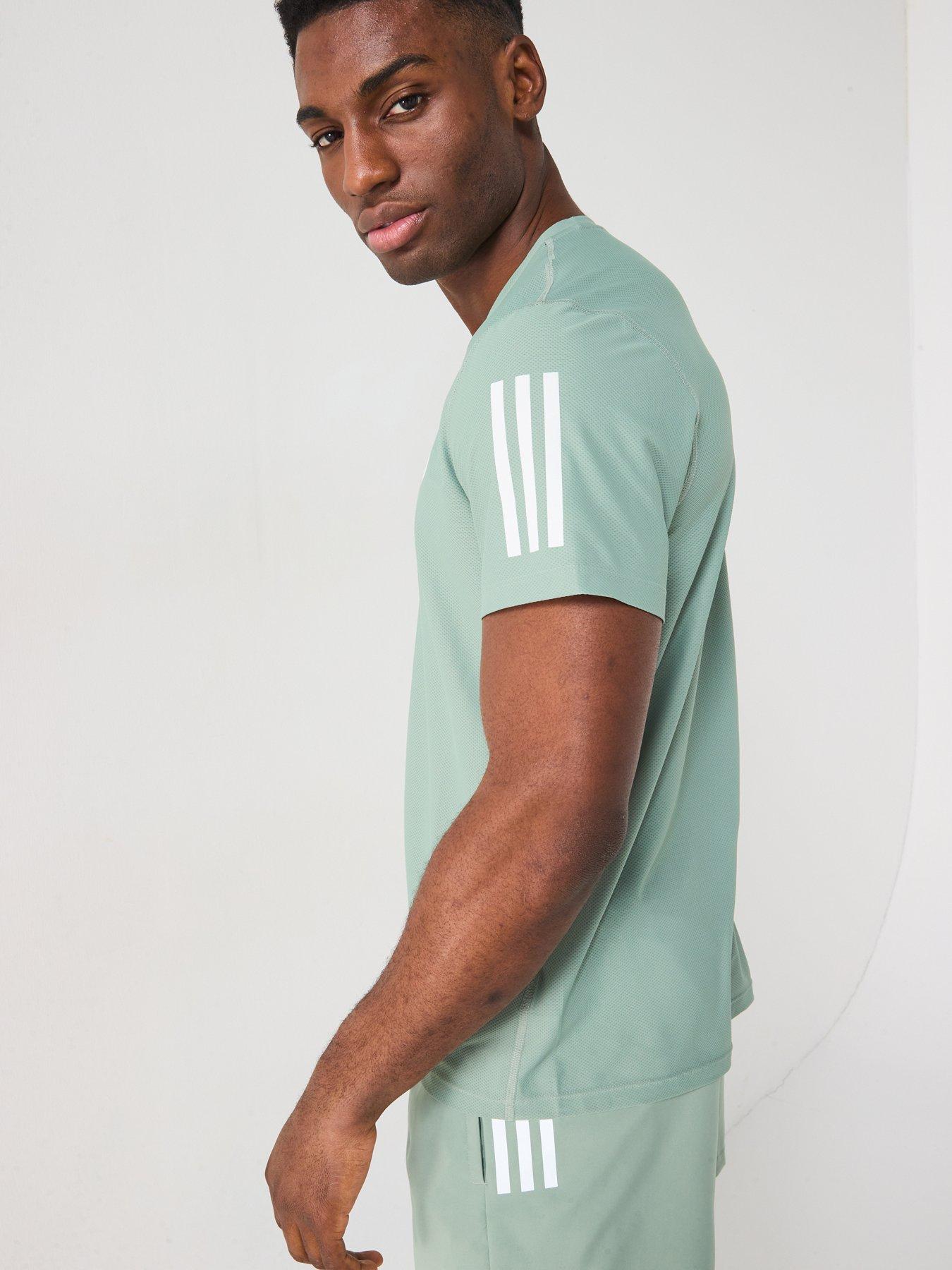  image of adidas-mens-train-essentials-base-t-shirt-silver-greenwhite