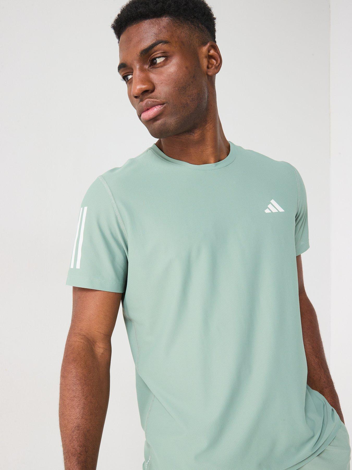  image of adidas-mens-train-essentials-base-t-shirt-silver-greenwhite