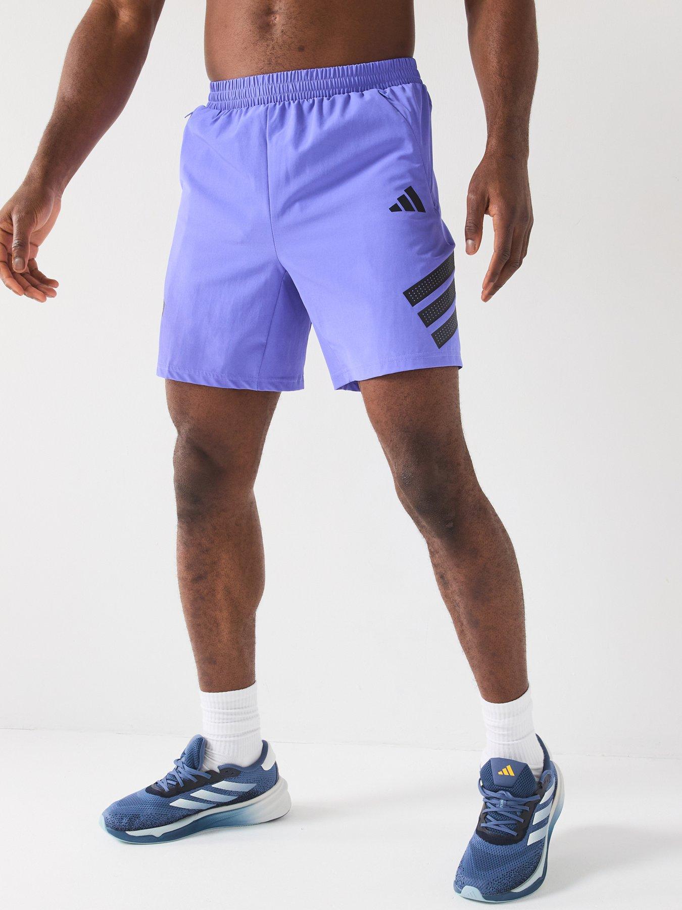  image of adidas-mens-training-gym-3-7inch-stripe-shorts-semi-cobalt-blueblack