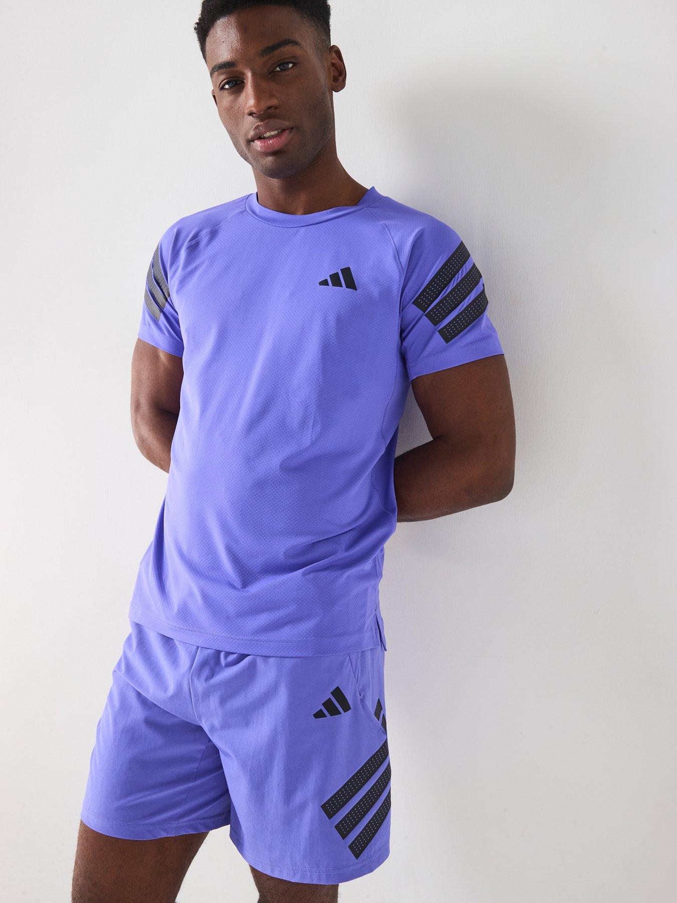  image of adidas-mens-training-gym-3-7inch-stripe-shorts-semi-cobalt-blueblack