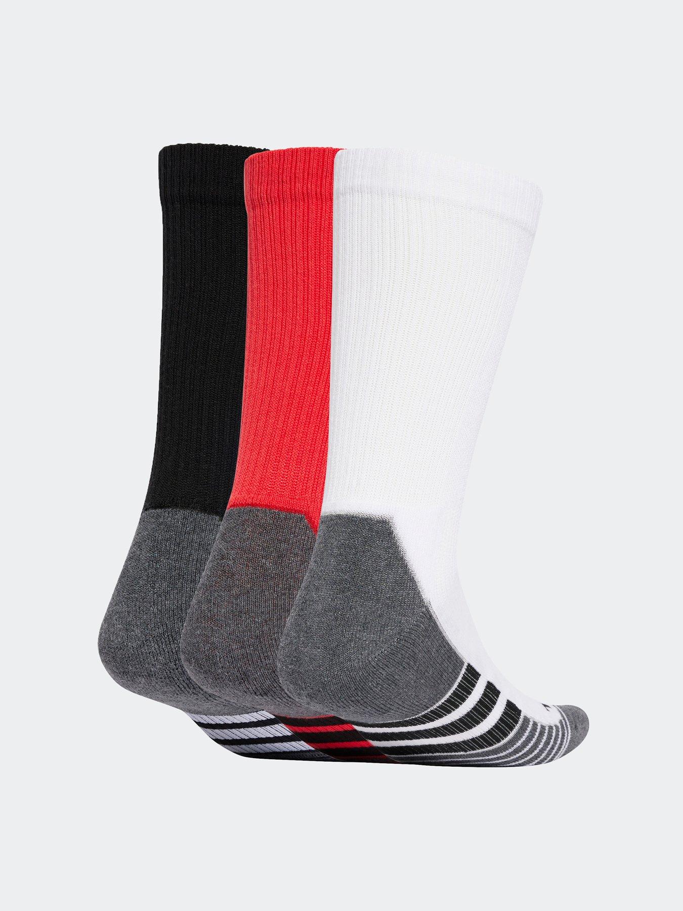 Image 2 of 4 of adidas Unisex Training Cushioned Crew Socks 3 Pack - Pure Ruby/Black/White