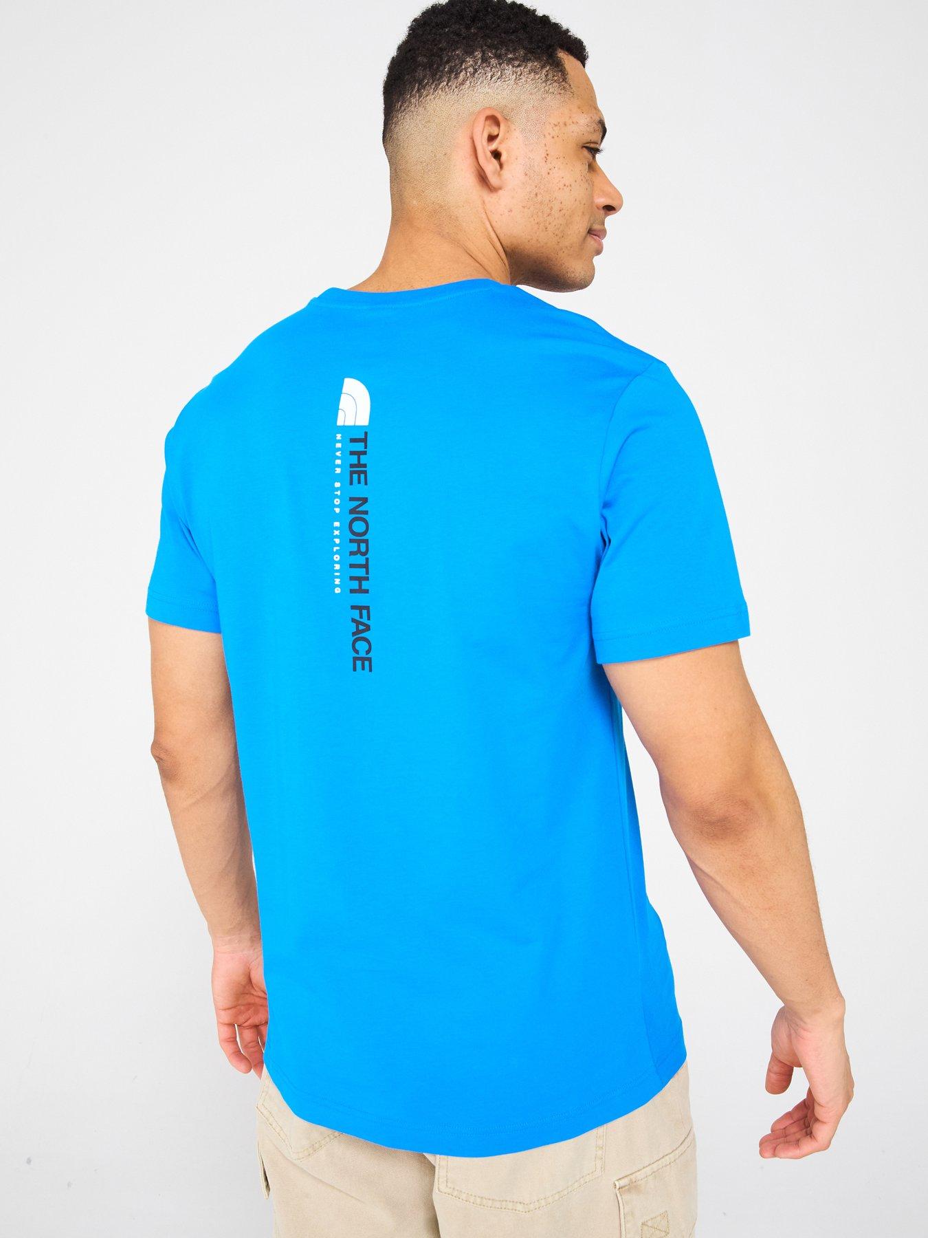  image of the-north-face-mens-vertical-short-sleeve-tee-blue