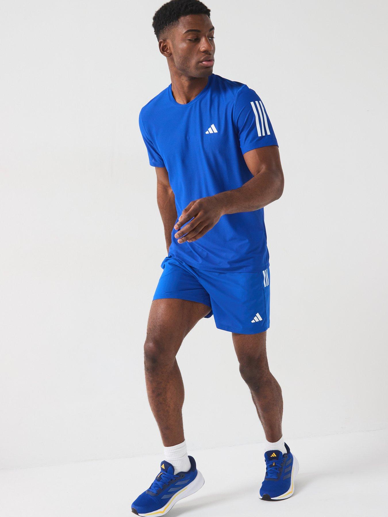  image of adidas-mens-own-the-run-t-shirt-team-royal-blue