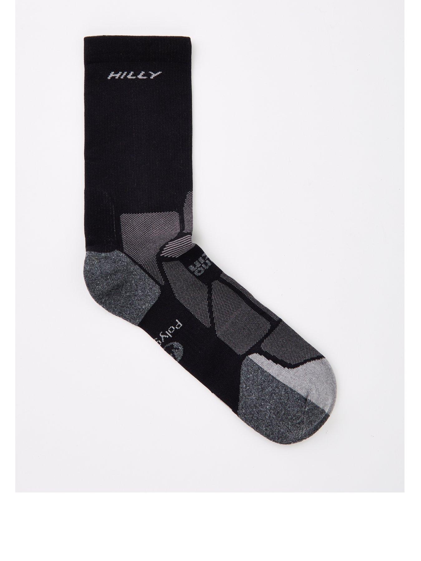 Image 1 of 3 of Hilly Marathon Fresh Crew Min Running Sock - Black