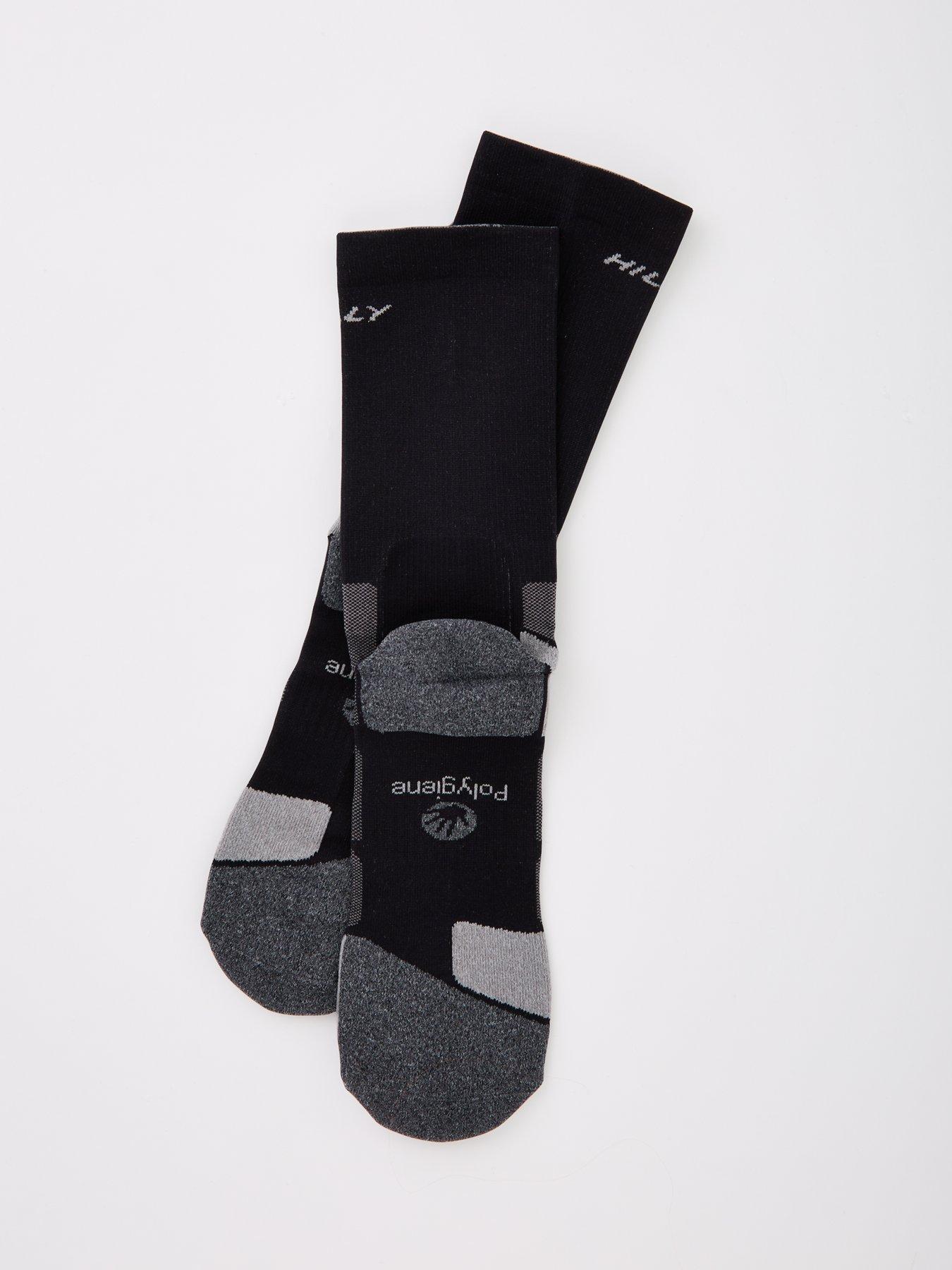  image of hilly-marathon-fresh-crew-min-running-sock-blackgrey