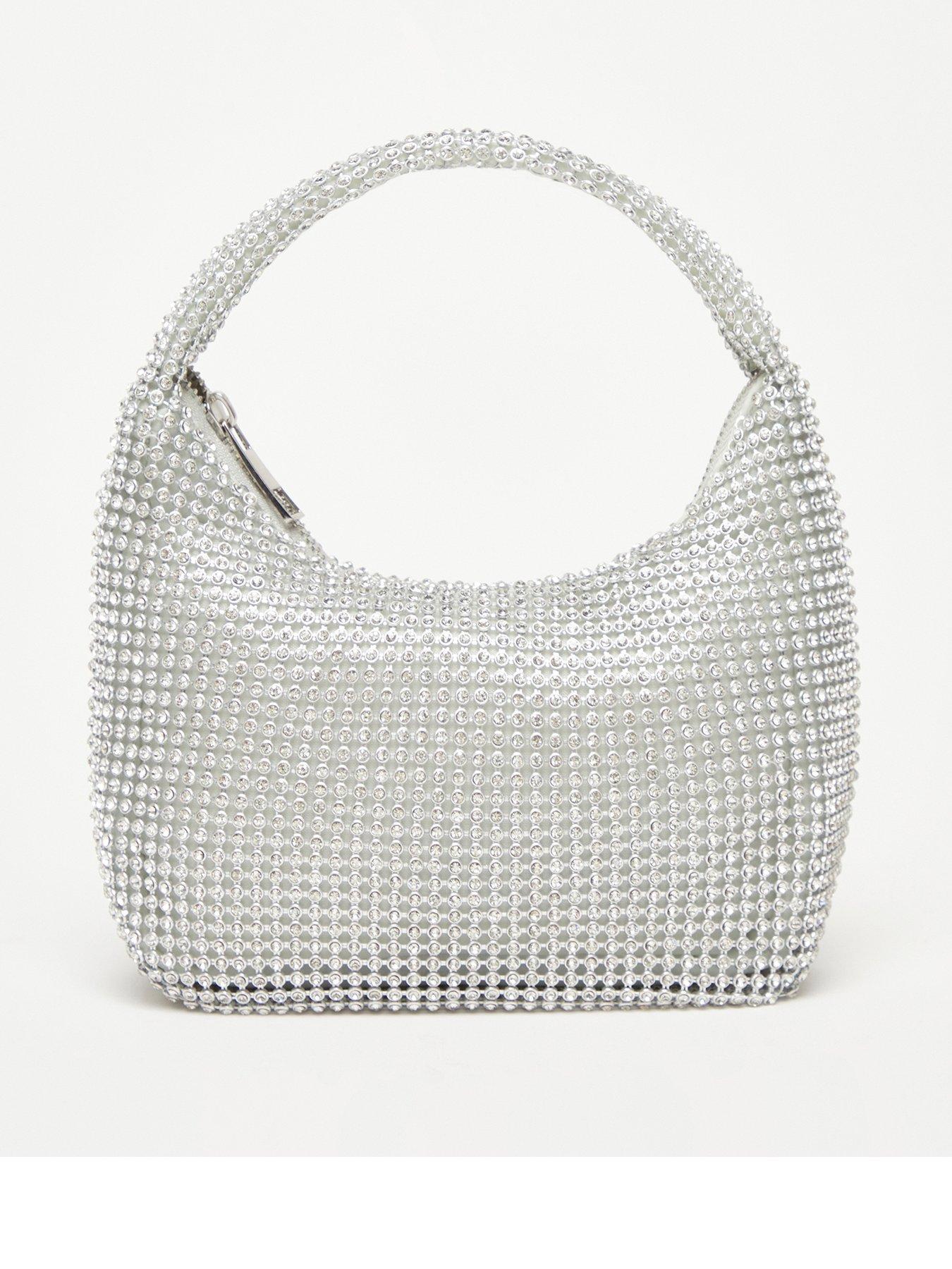Image 1 of 4 of Quiz Silver Embellished Mini Bag
