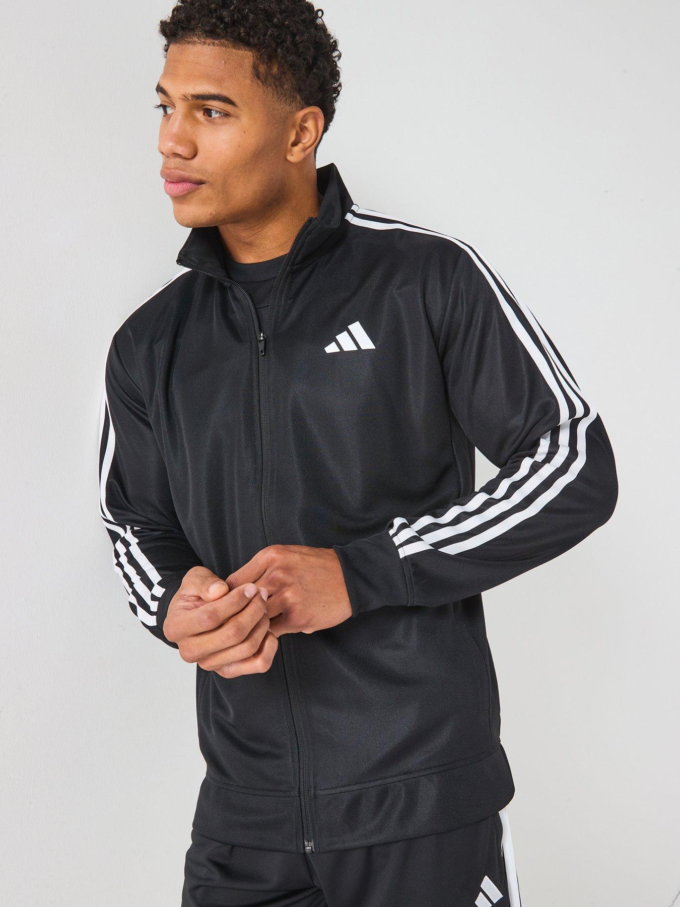 adidas Mens Train Essentials 3 Stripe Track Top - Black