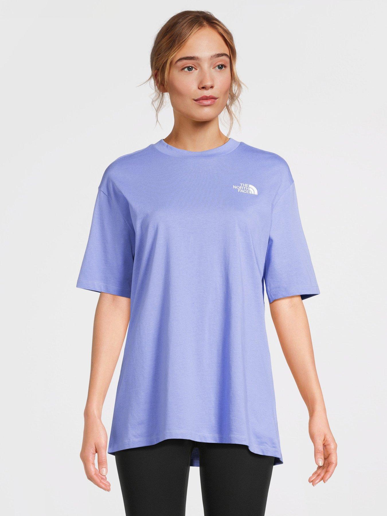  image of the-north-face-womens-short-sleeve-essential-oversized-tee-medium-blue