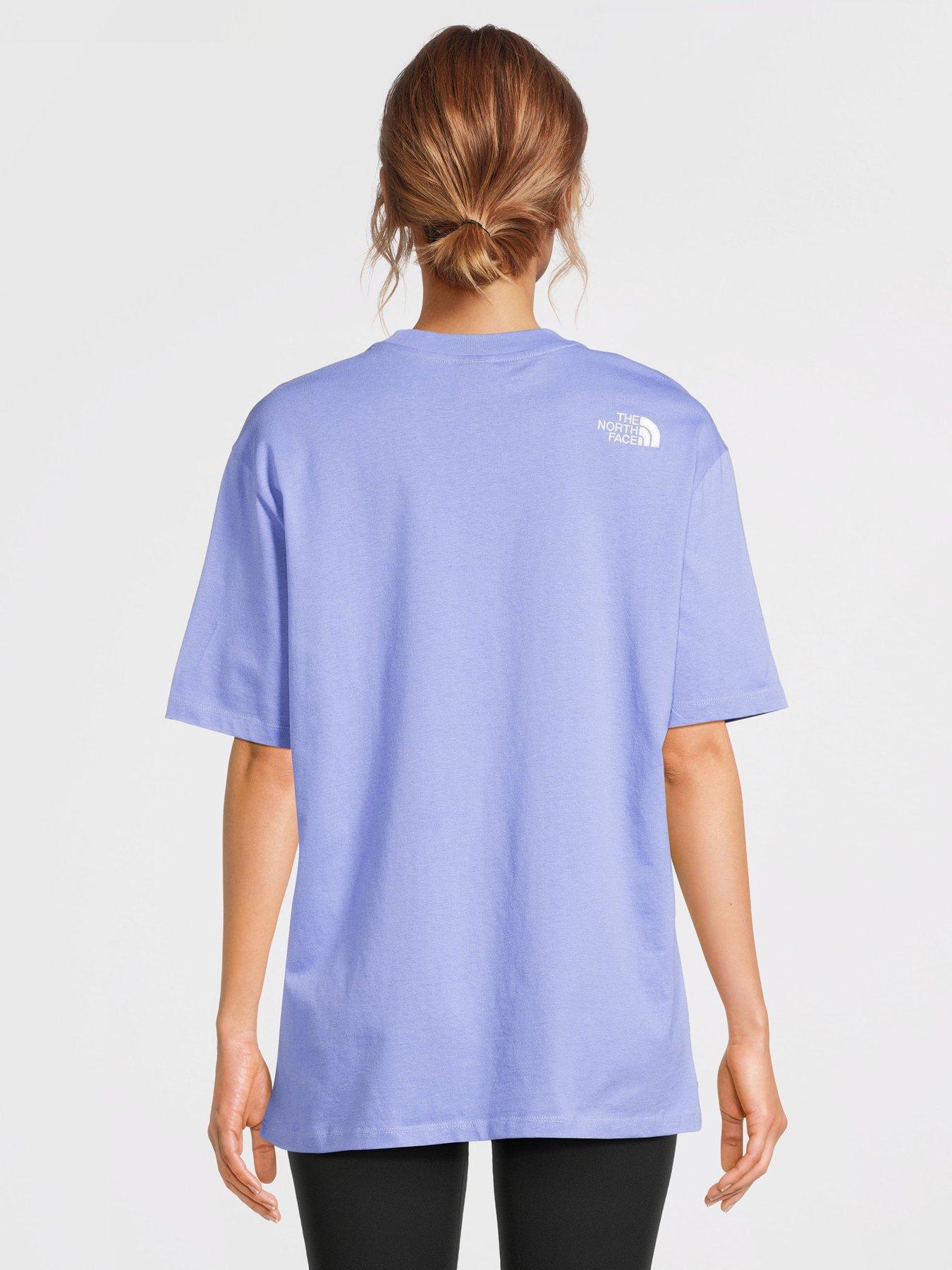  image of the-north-face-womens-short-sleeve-essential-oversized-tee-medium-blue