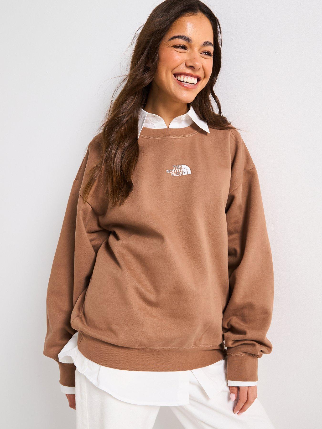 the-north-face-womens-essential-oversize-crew-sweatshirt-brown