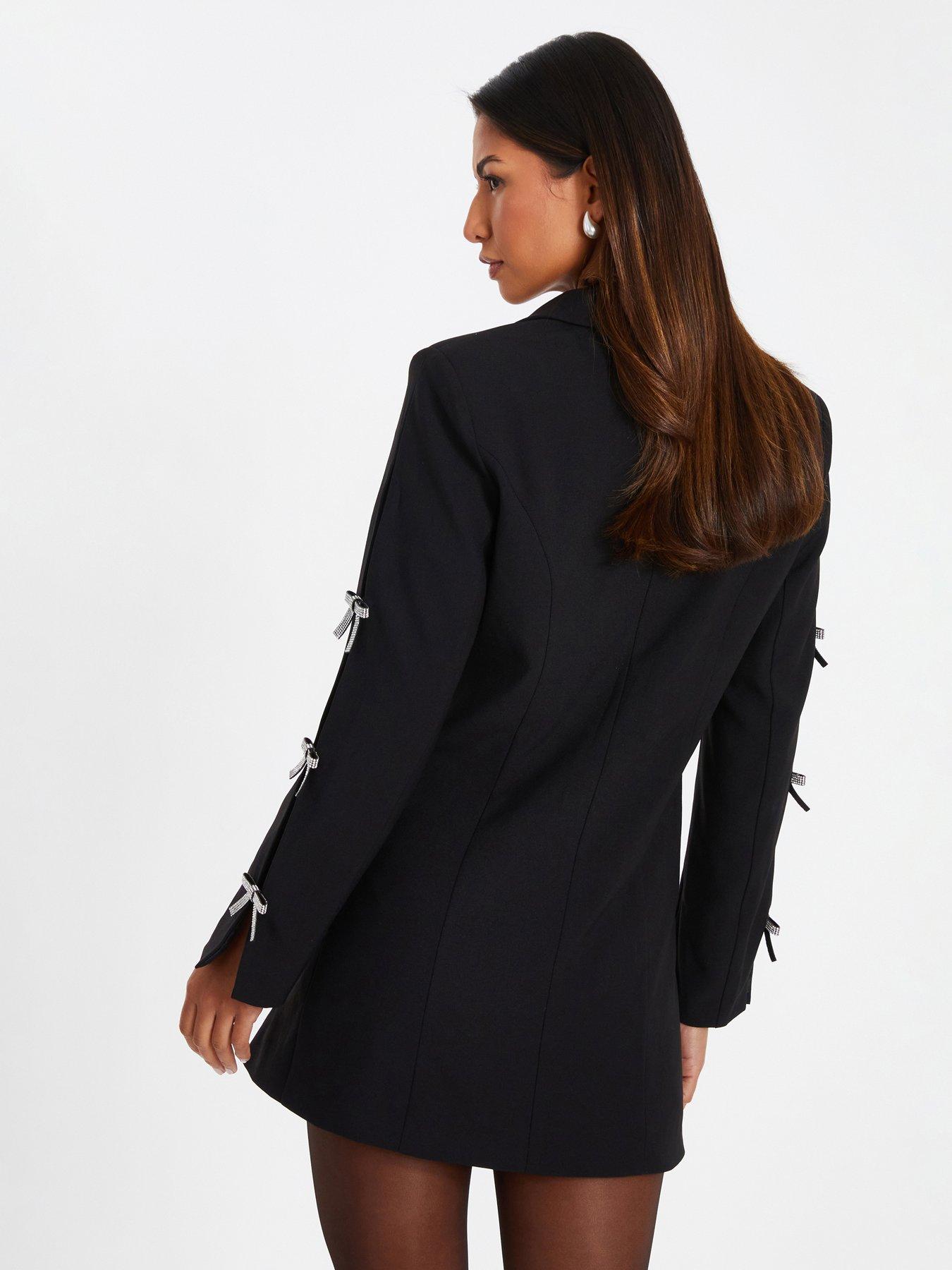 open lace back dress Pink & Black Blazer Dress  bowfreshofficial