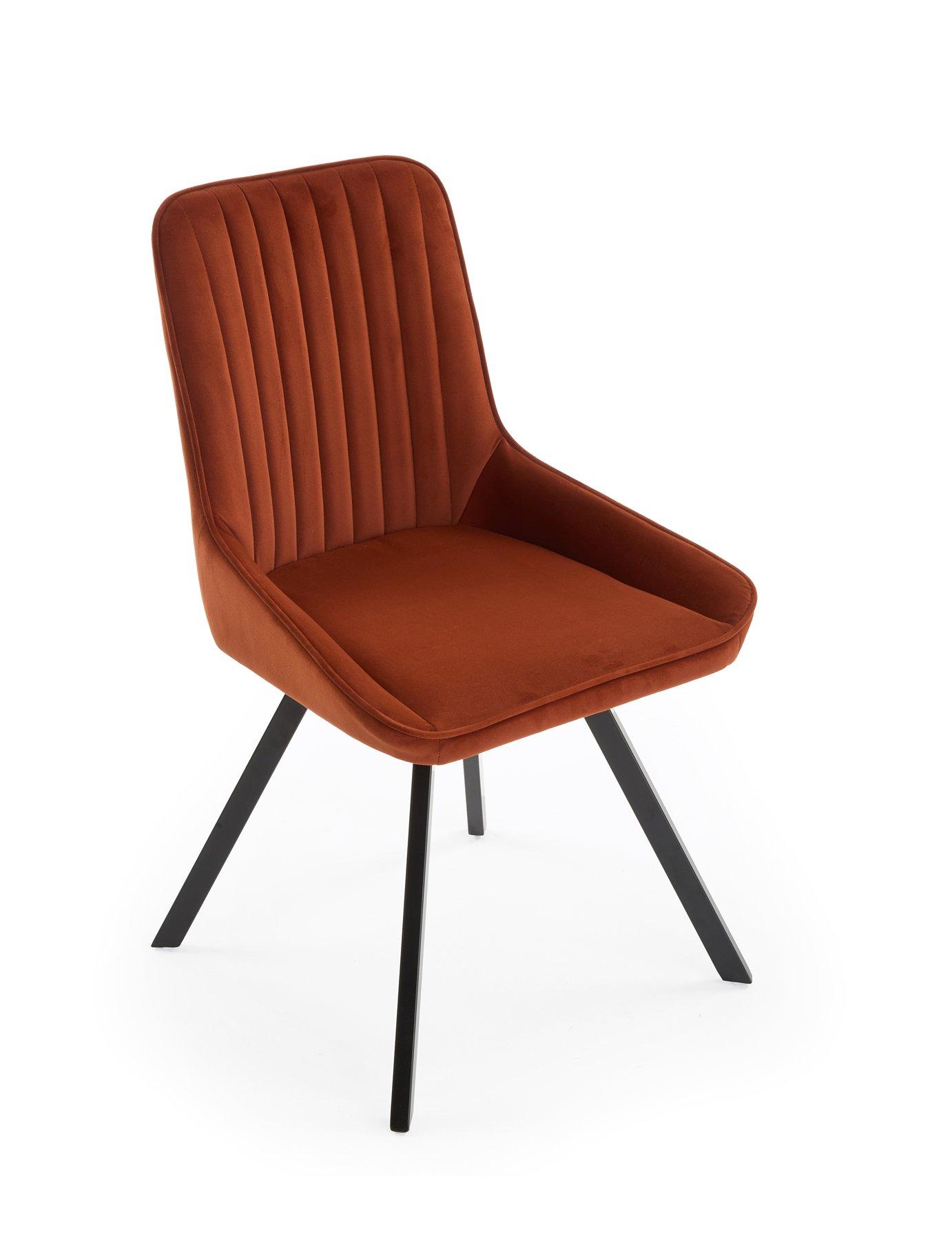  image of very-home-corbin-160-200-cm-extending-black-dining-table-6-marlow-rust-dining-chairs-fscreg-certified