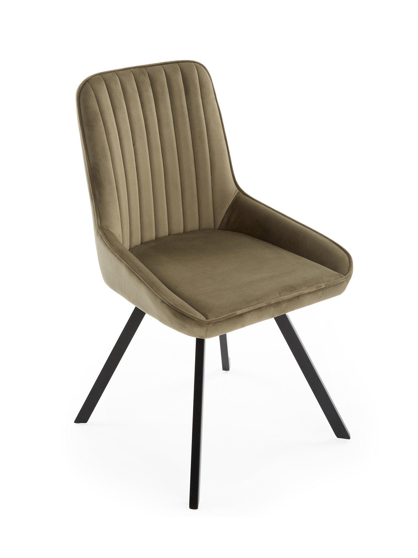  image of very-home-corbin-160-200nbspcm-extending-blacknbspdining-table-6-marlow-moss-green-dining-chairsnbsp--fscreg-certified