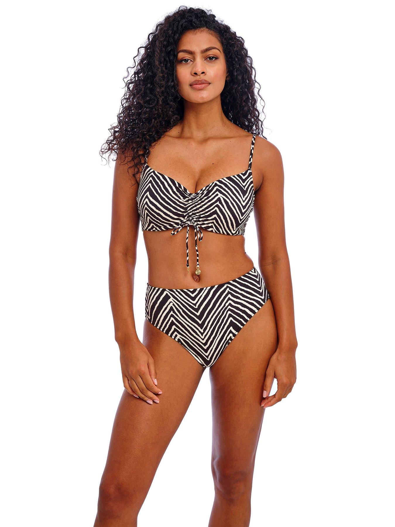 Freya Fiji Falls Underwired Bralette Bikini Top - Black/white