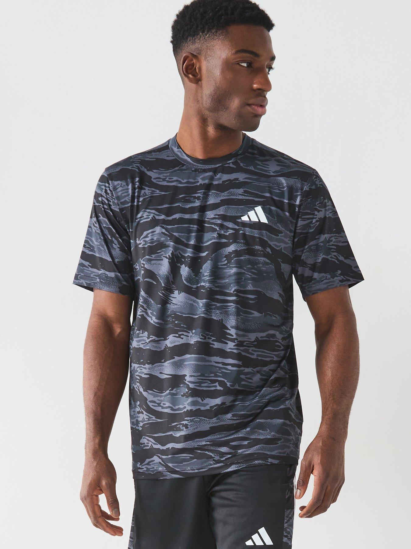  image of adidas-mens-training-camo-printed-t-shirt-black
