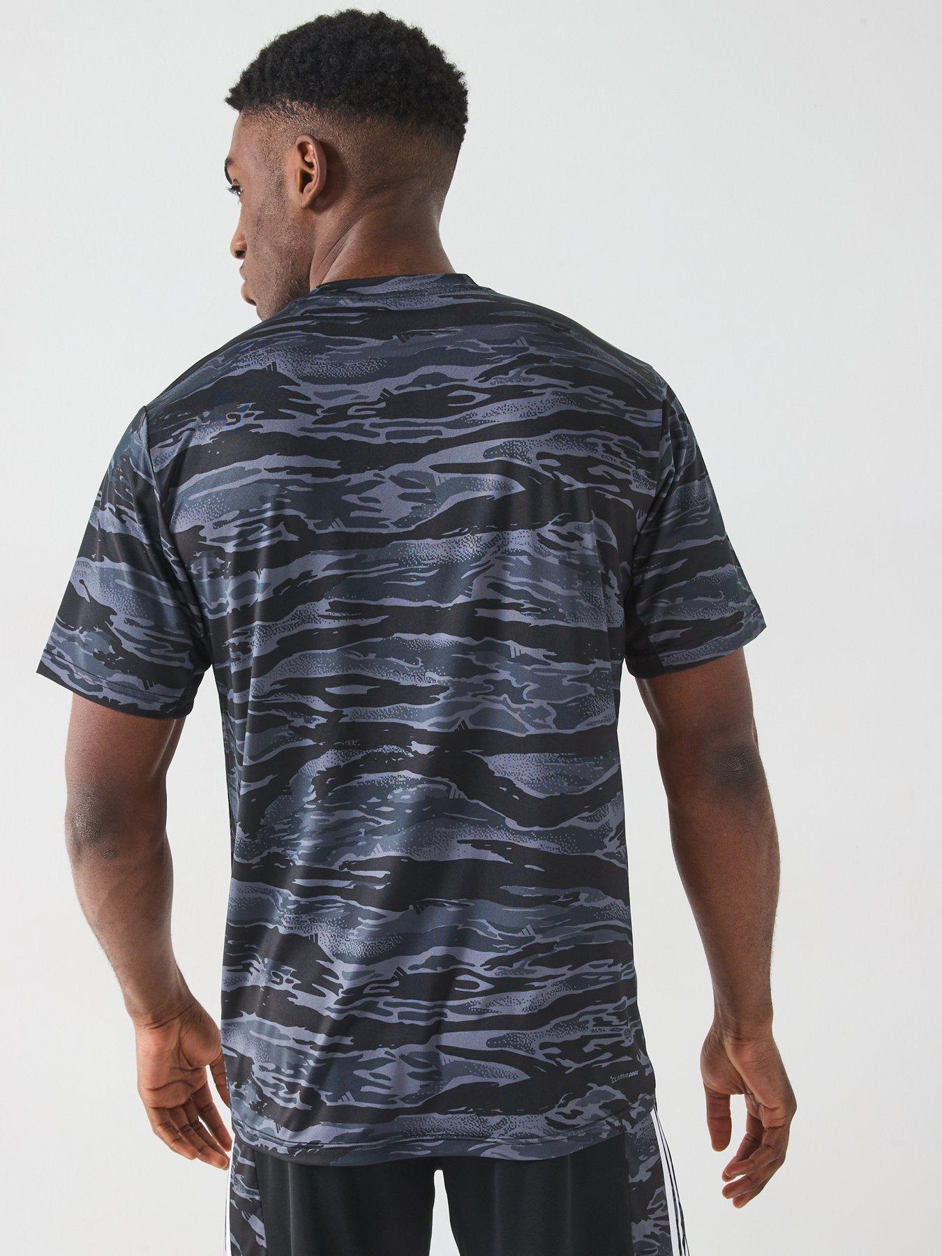  image of adidas-mens-training-camo-printed-t-shirt-black