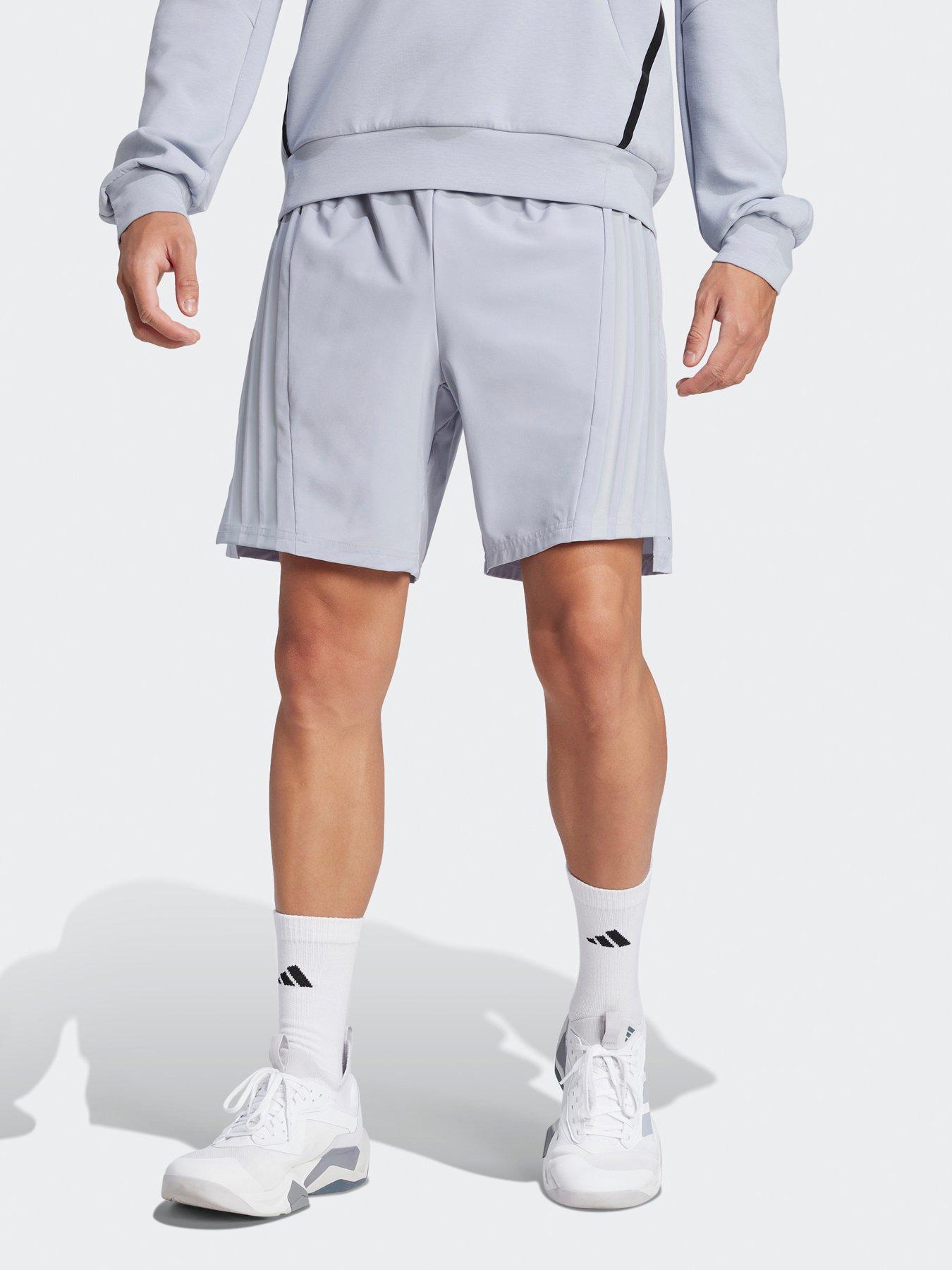 adidas-mens-training-d4t-3-stripe-5-inch-shorts-halo-silver