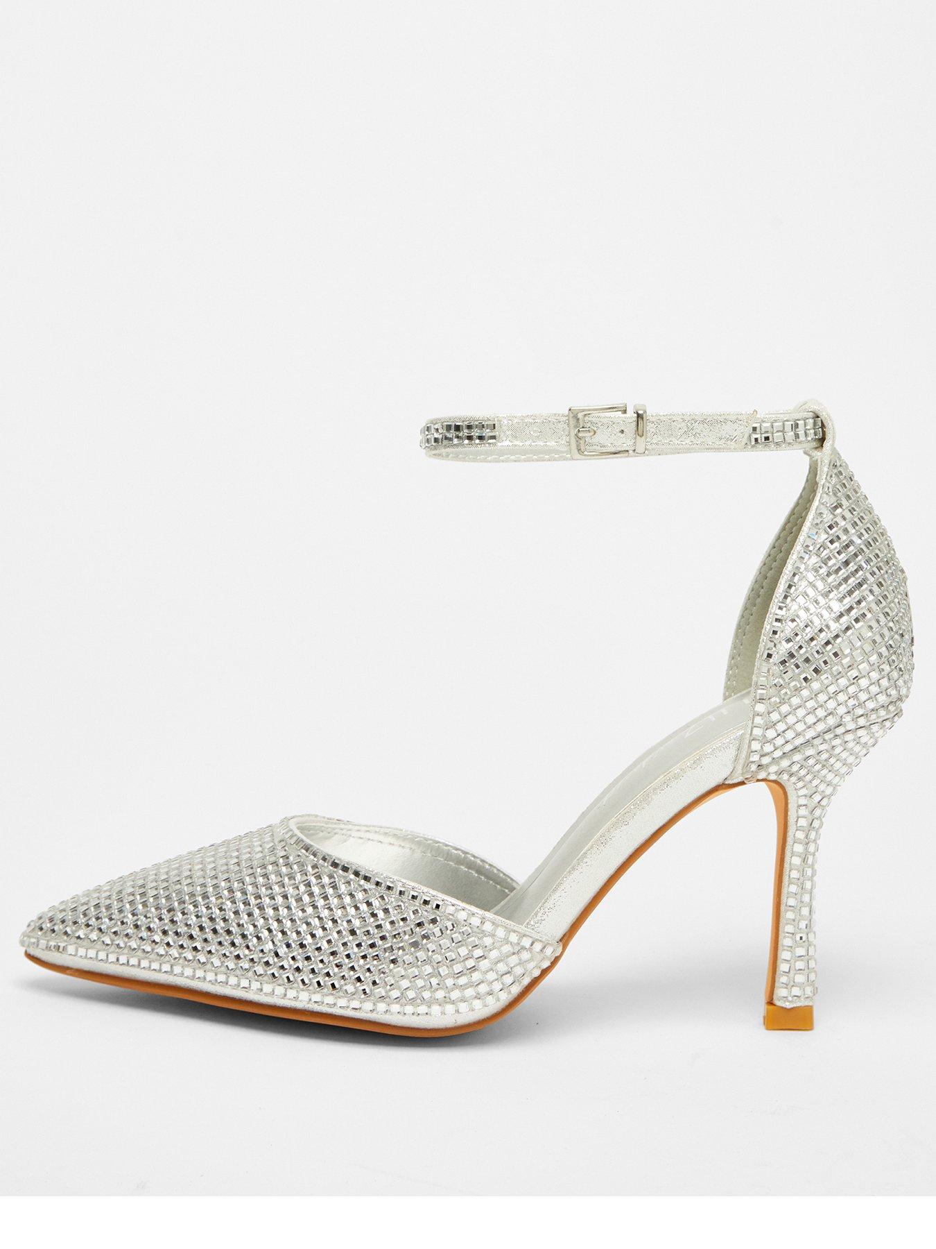 Wide fit diamante heels sales