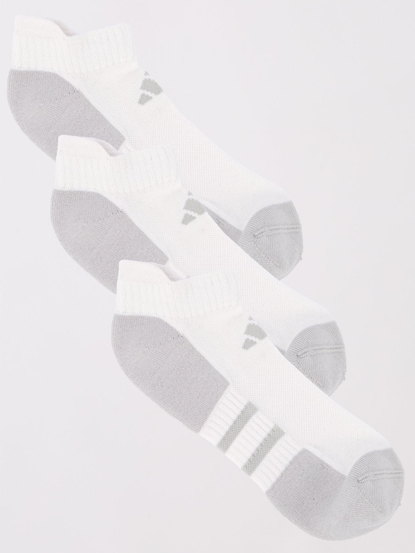 undefined Unisex Training Essential Low Socks 3 Pack - White/Grey Two