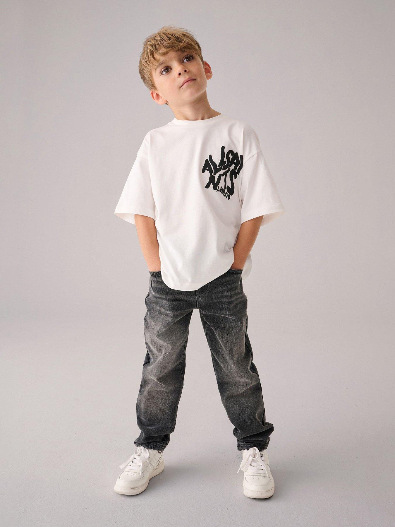 smALLSAINTS Boys Grunge Back Print Logo Tee - White
