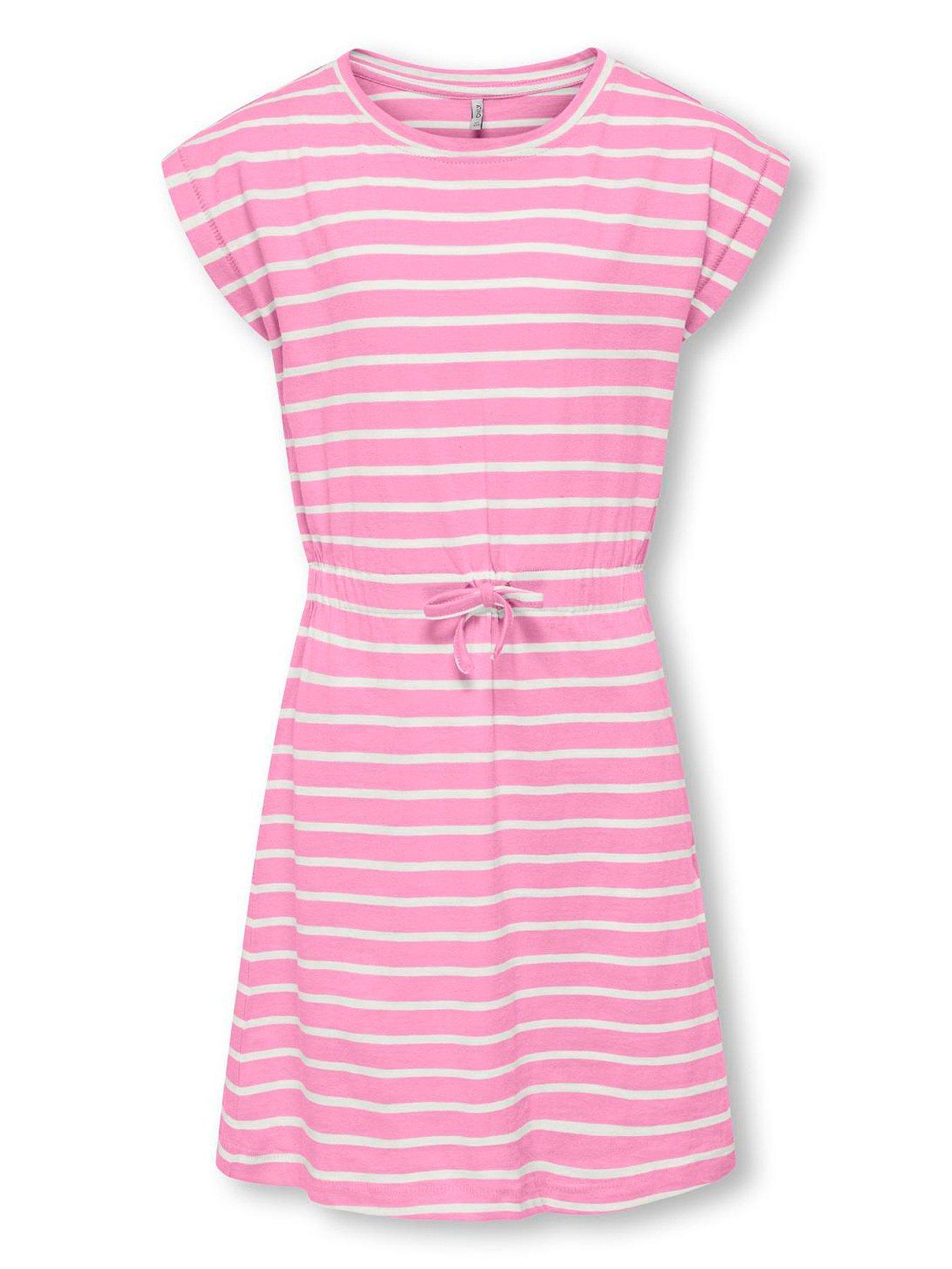 undefined Girls Stripe Jersey Dress - Bonbon Stripes