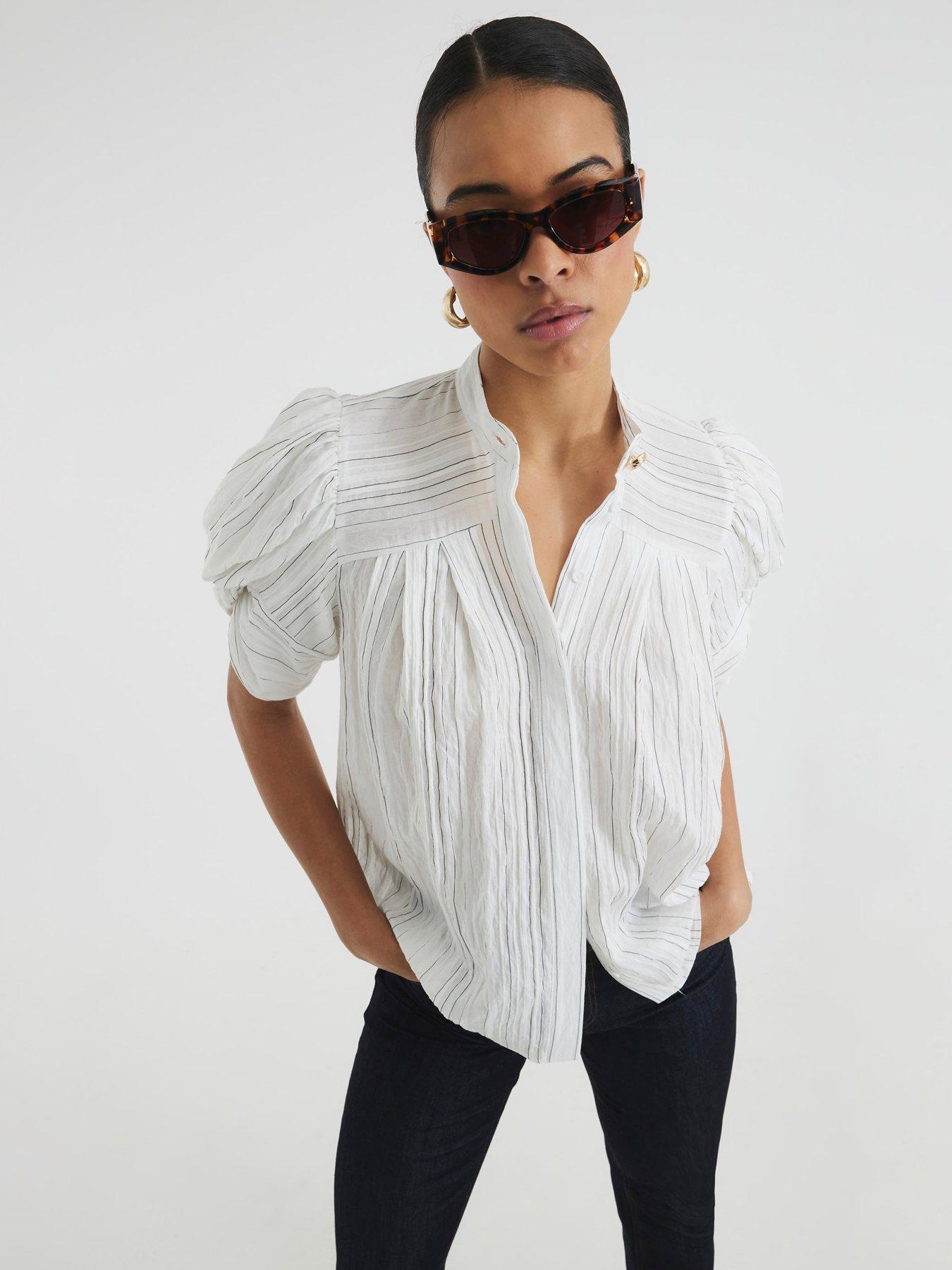 river-island-gold-button-pleated-blouse-white