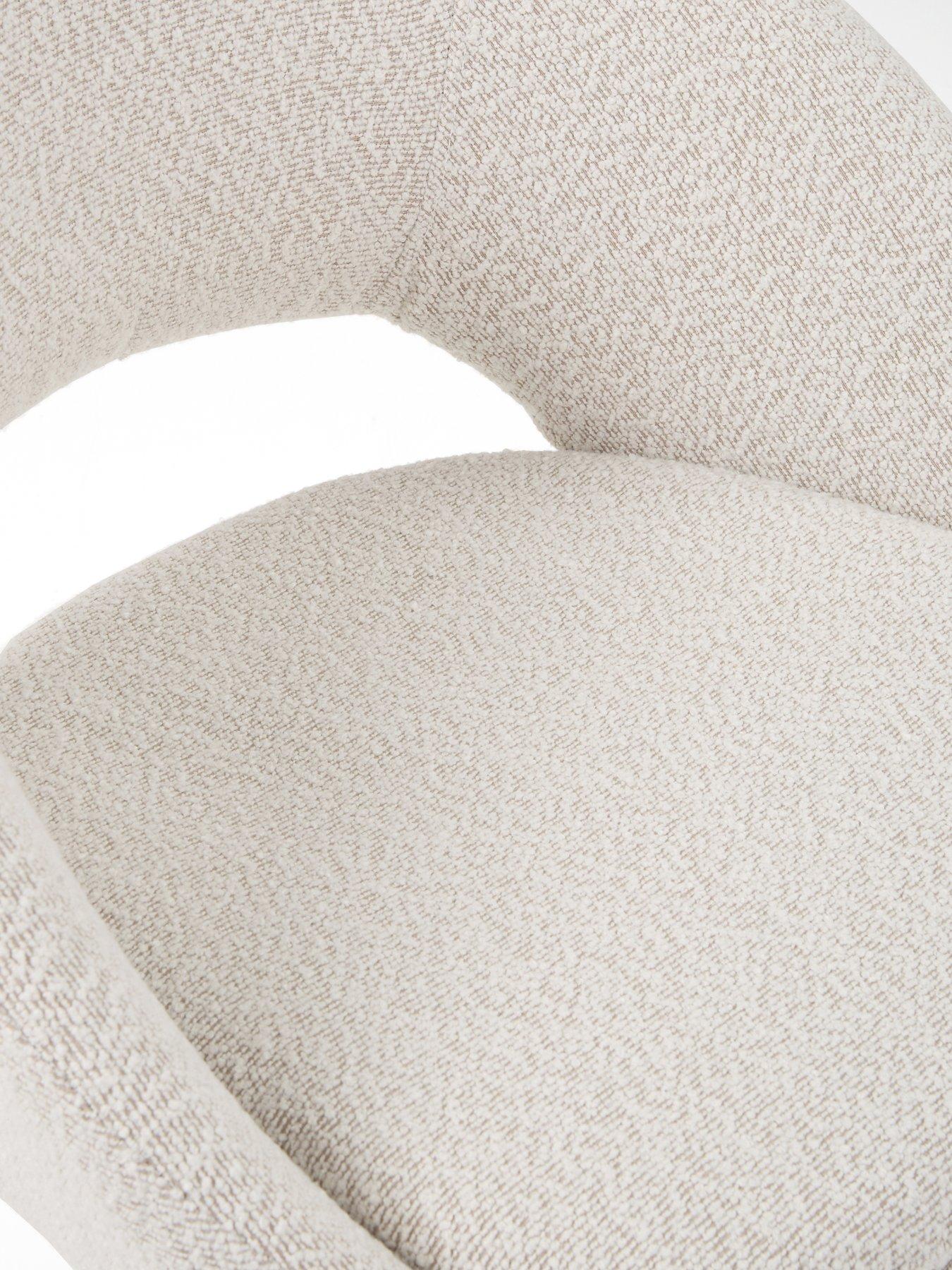 Image 5 of 6 of Very Home Arabella&nbsp;120 cm Round Dining Table + 4 Aurelia Boucle Dining Chairs - White/Black/Cream
