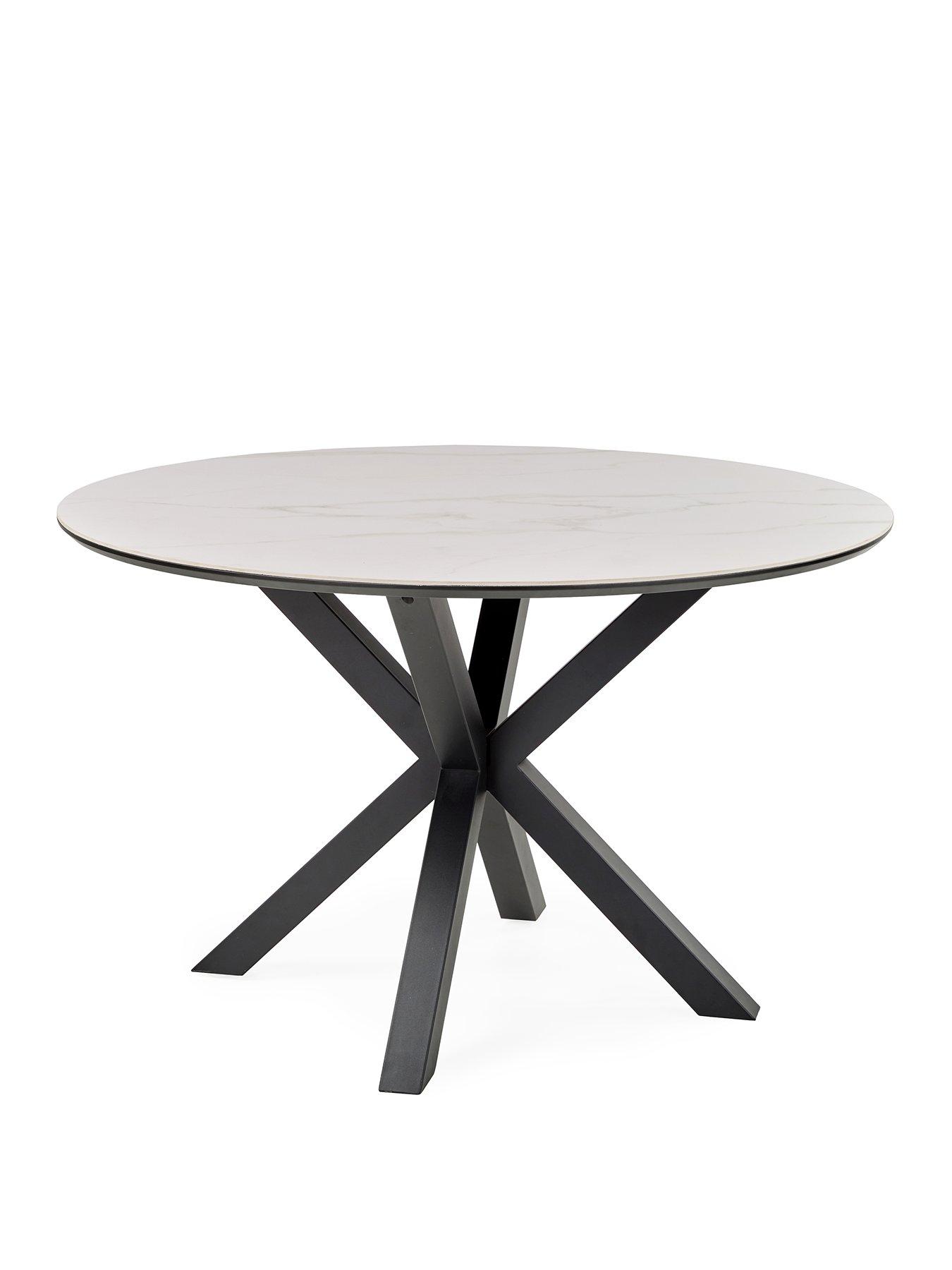  image of very-home-arabella-round-dining-table-4-carina-natural-chairs-whiteblacknatural