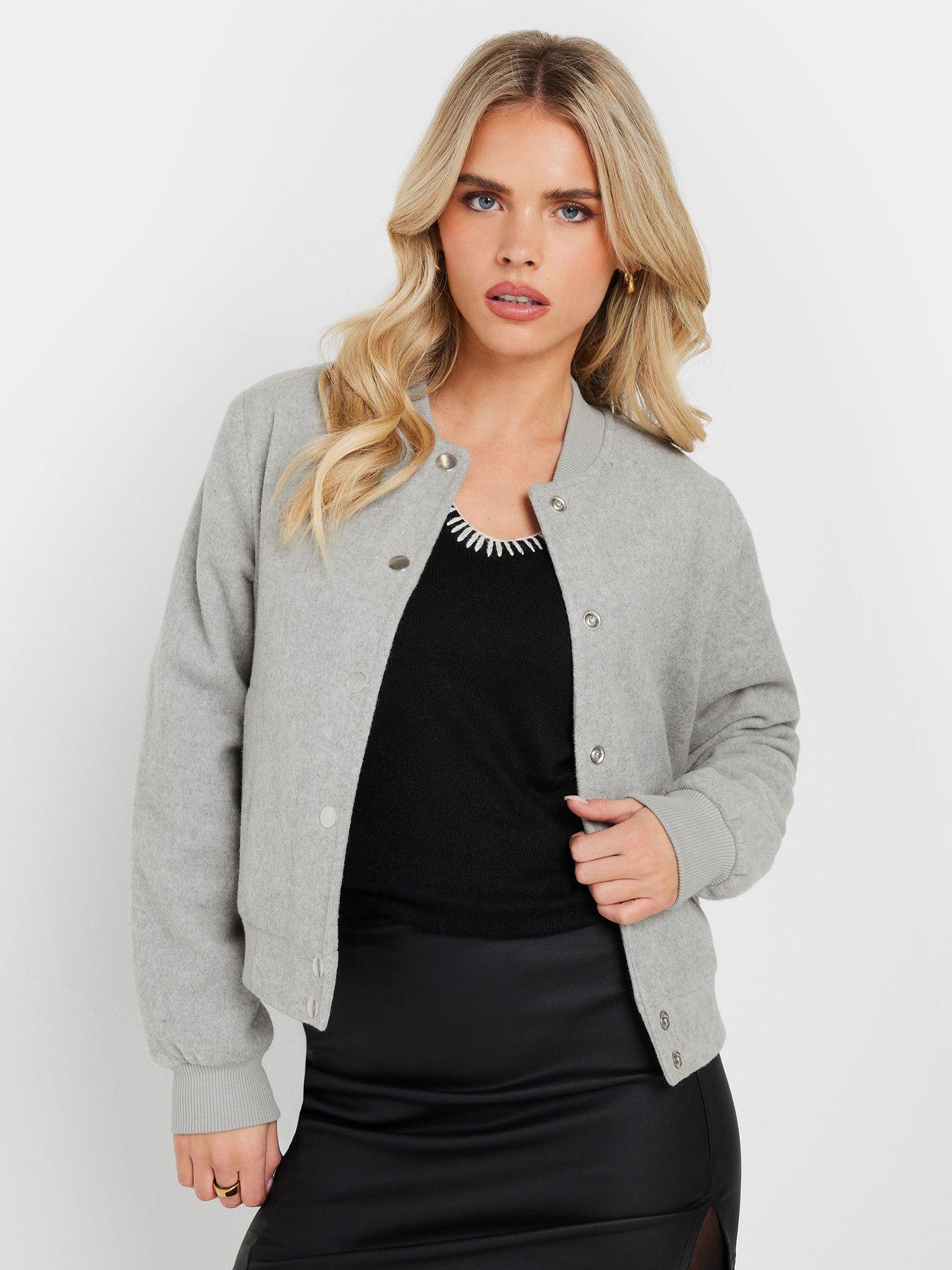 undefined Petite Bomber Jacket - Grey