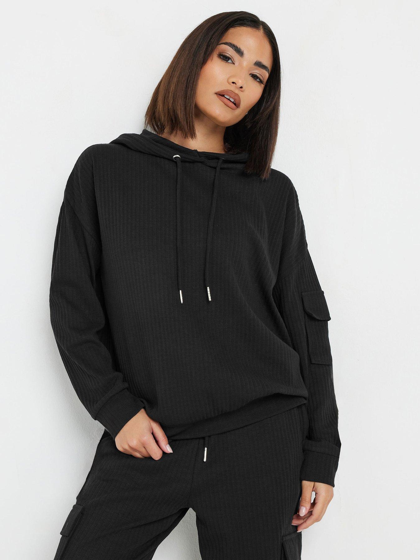 pixiegirl-petite-cargo-ribbed-hoodie-black