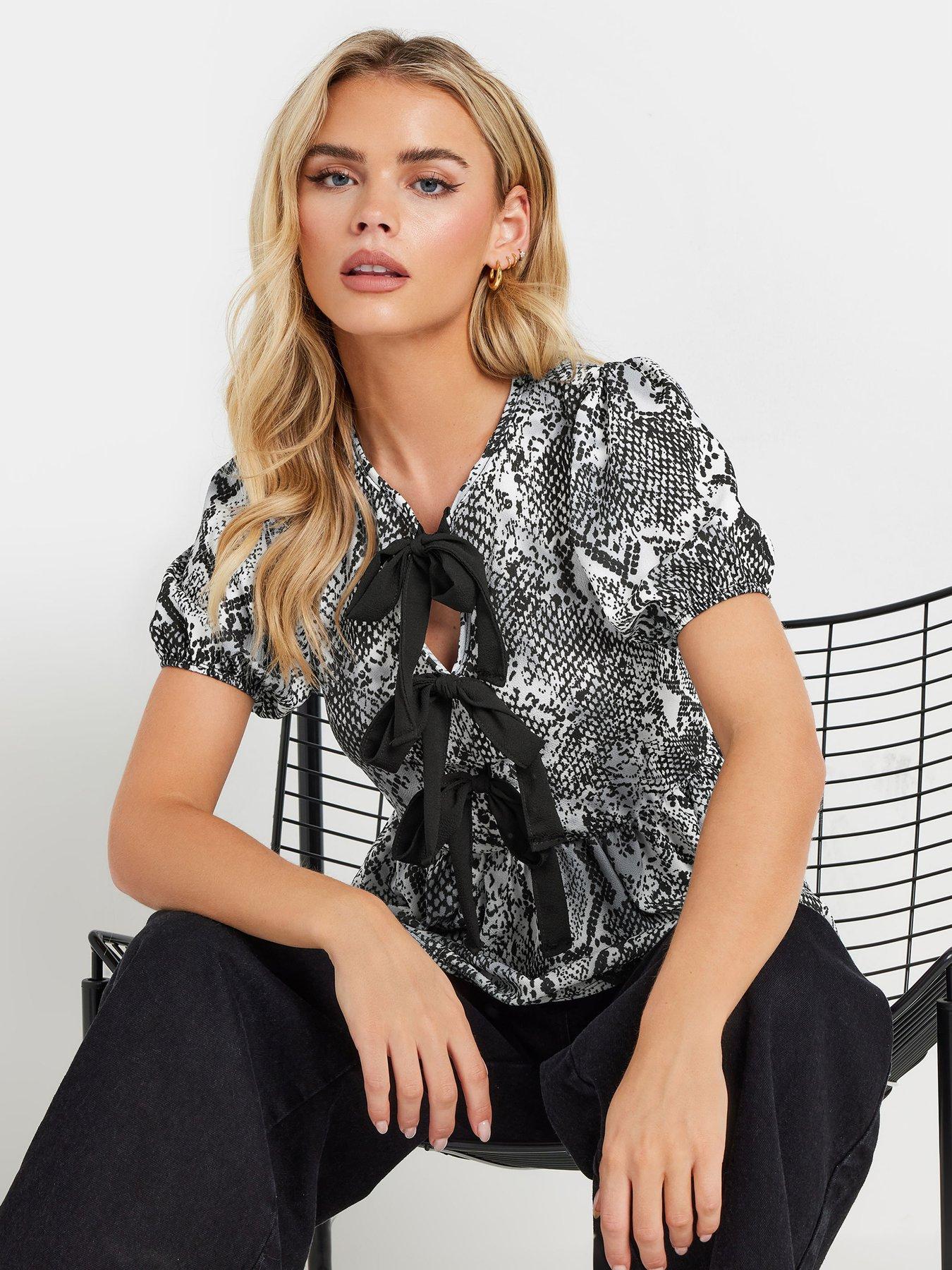 Image 4 of 4 of PixieGirl Petite Snake Bow Top - Grey