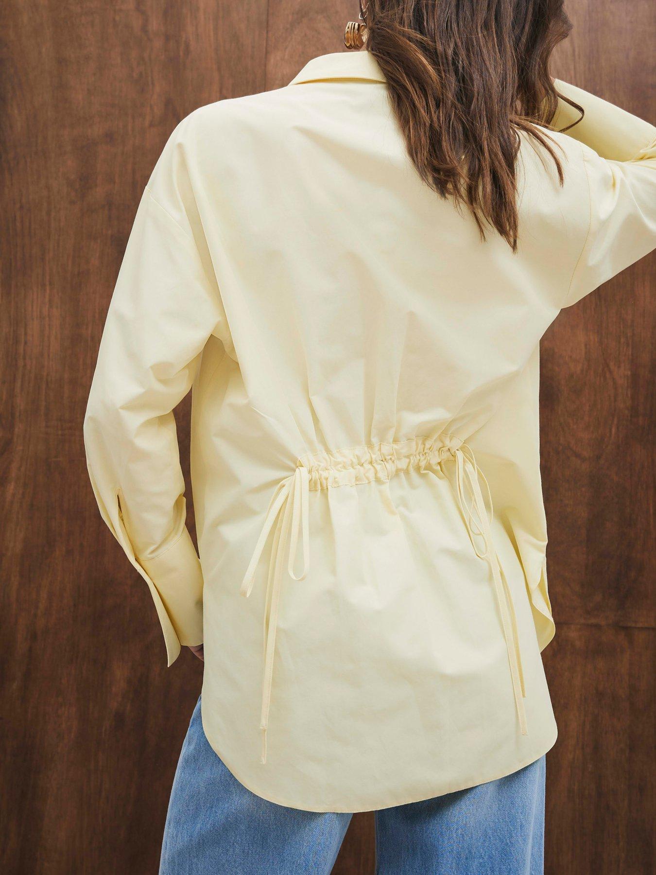  image of river-island-pocket-detail-oversized-shirt-yellow