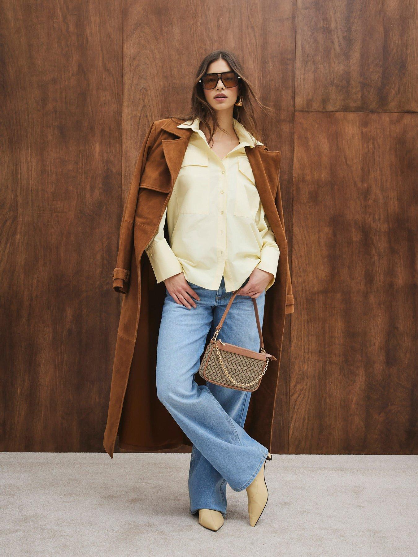 image of river-island-pocket-detail-oversized-shirt-yellow