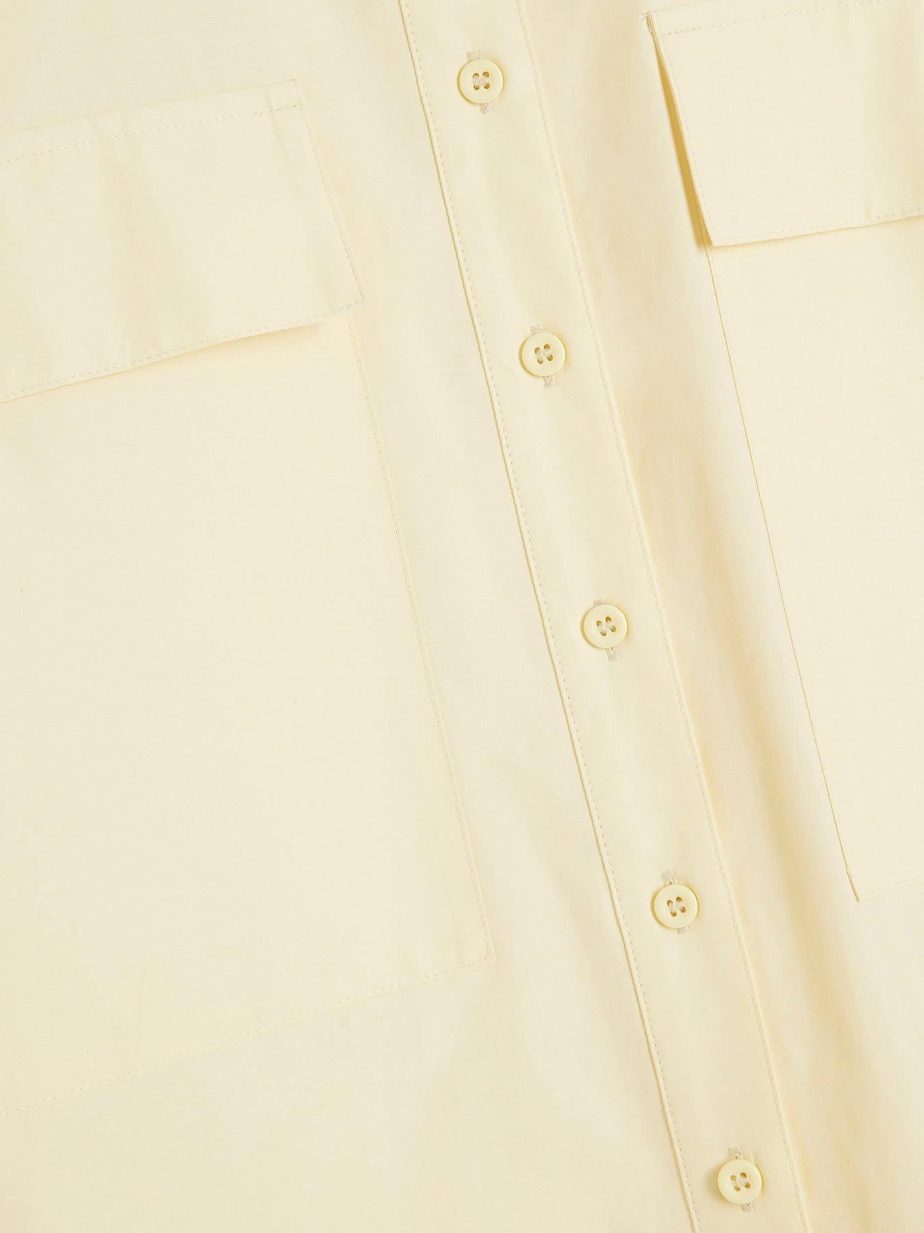  image of river-island-pocket-detail-oversized-shirt-yellow