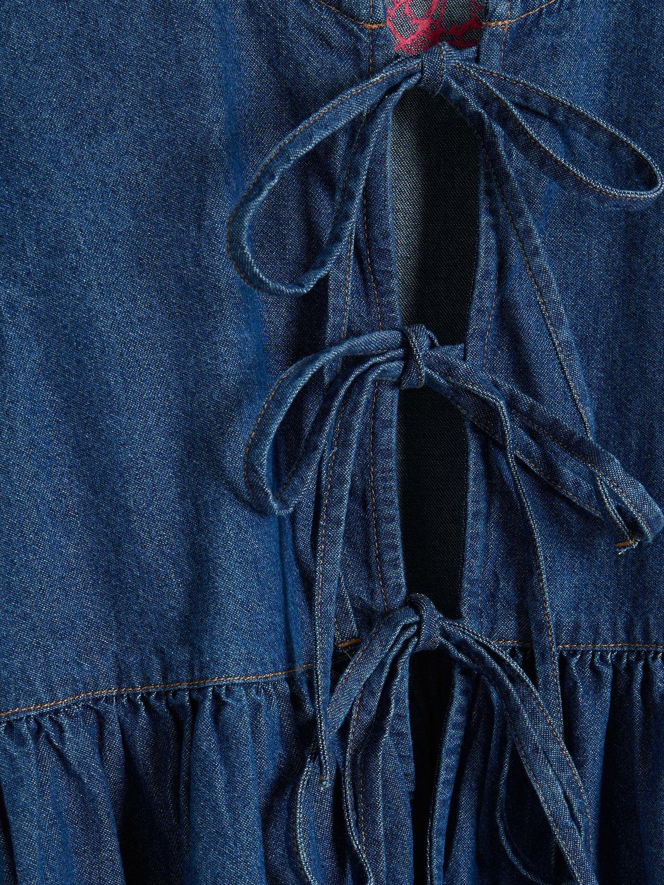 River Island Puff Sleeve Denim Shirt - Blue | Littlewoods